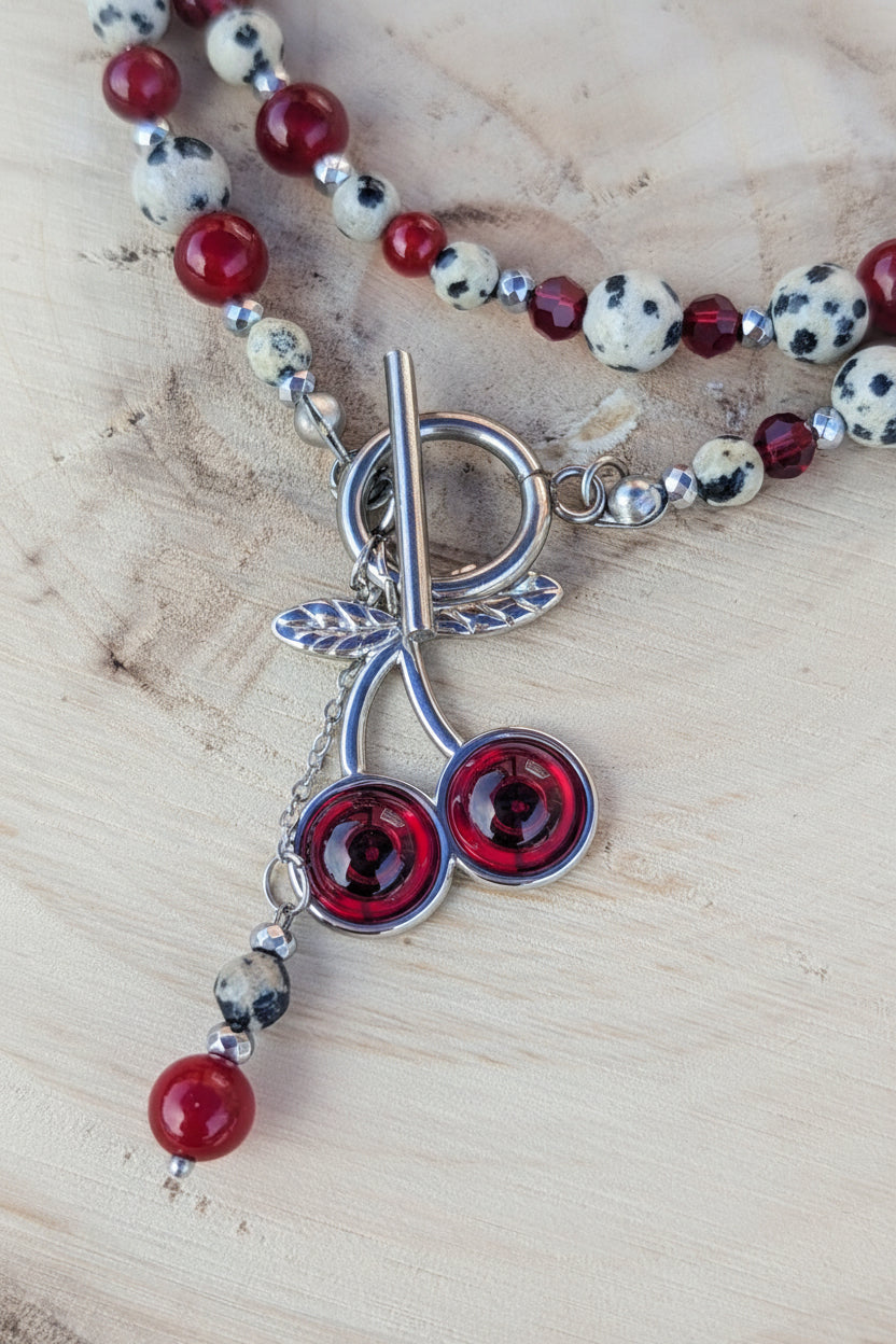 Dalmatian Cherry - Dalmatian Jasper & Red Jade