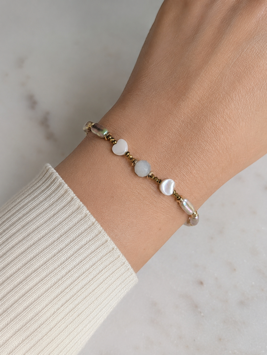 Pastel Pearl - Natural Freshwater Pearls & Aquamarine