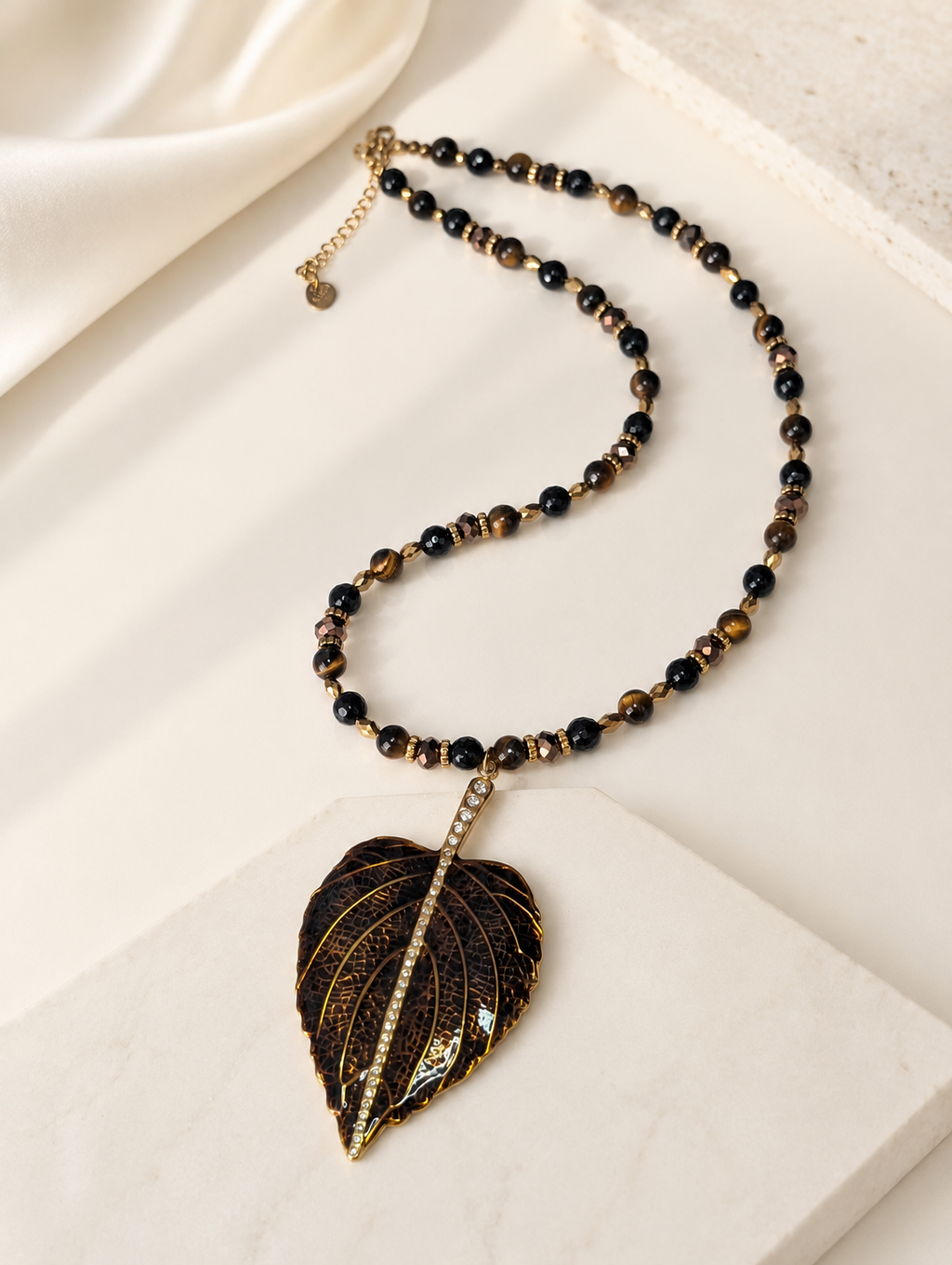 Golden Leaf - Tiger’s Eye & Onyx