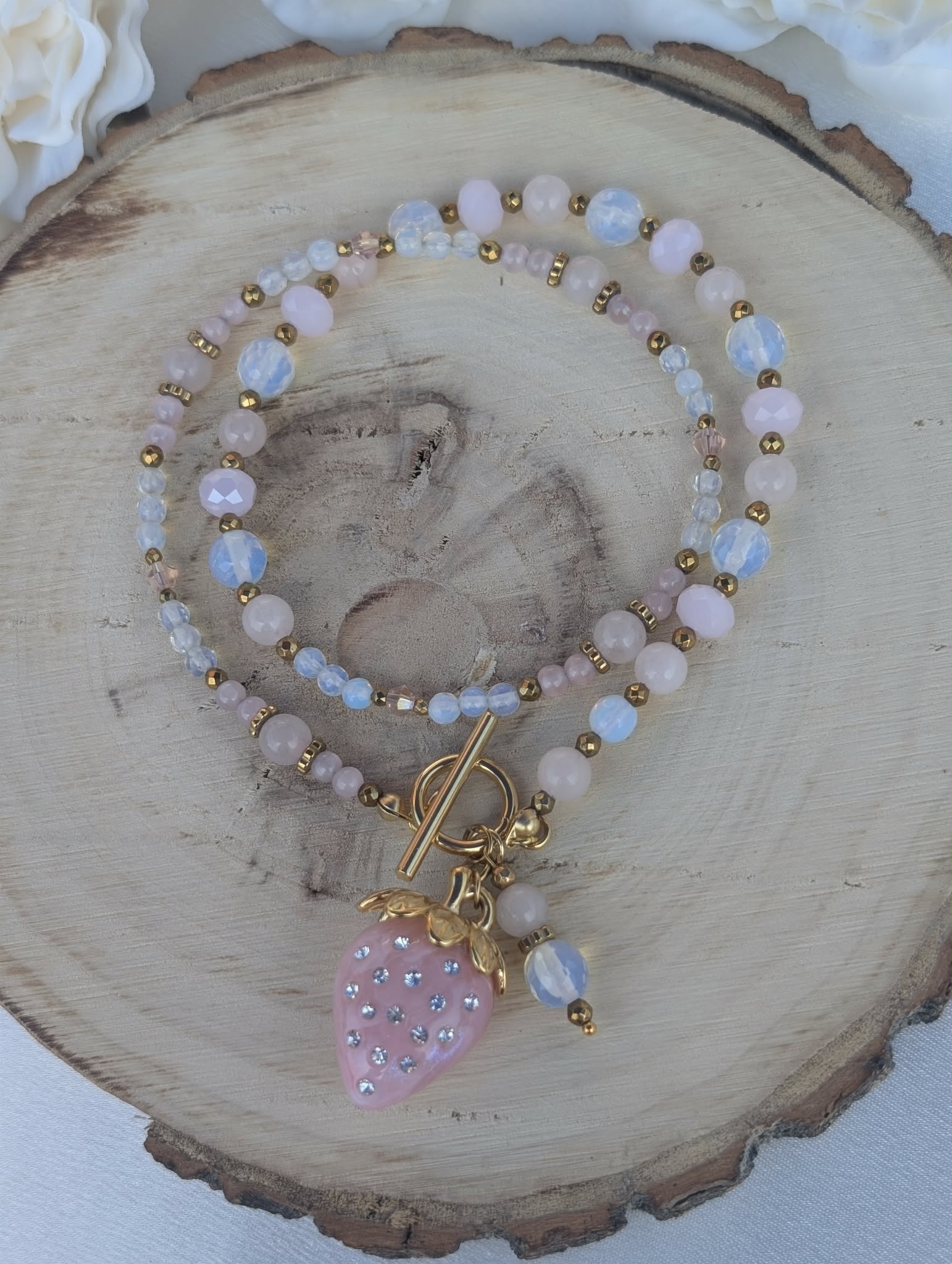 Strawberry Pink - Rose Quartz & Opalite