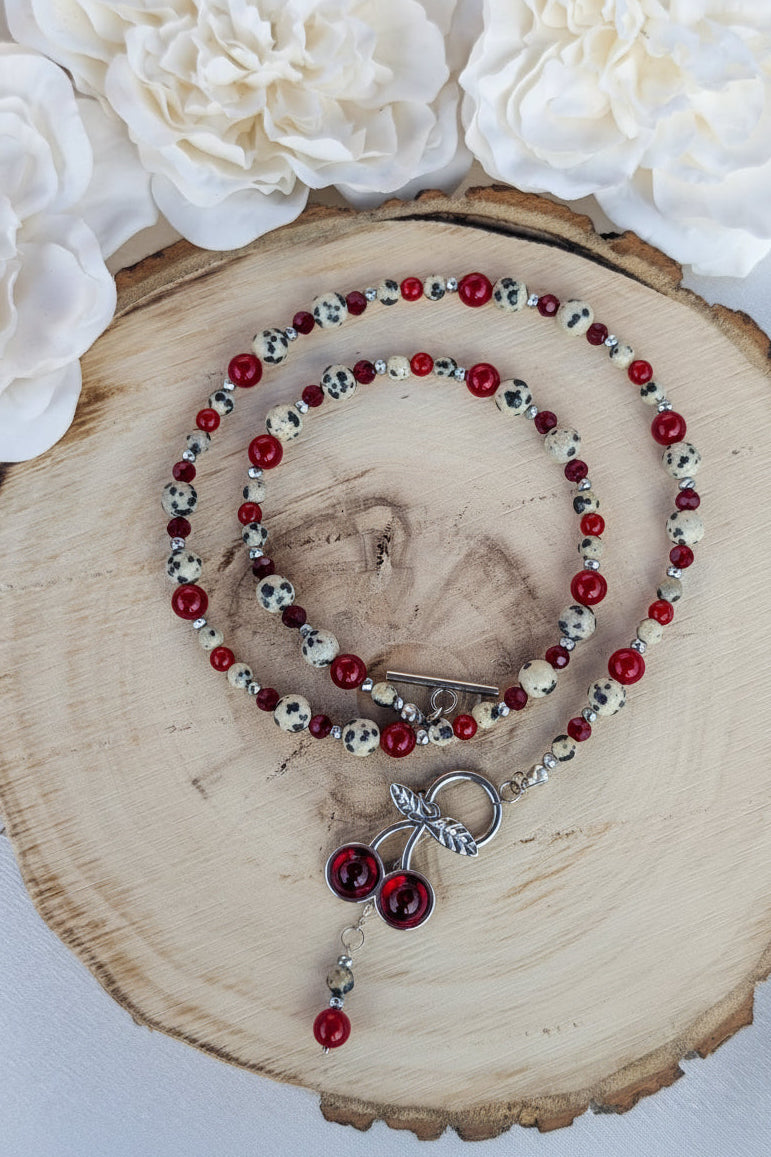 Dalmatian Cherry - Dalmatian Jasper & Red Jade