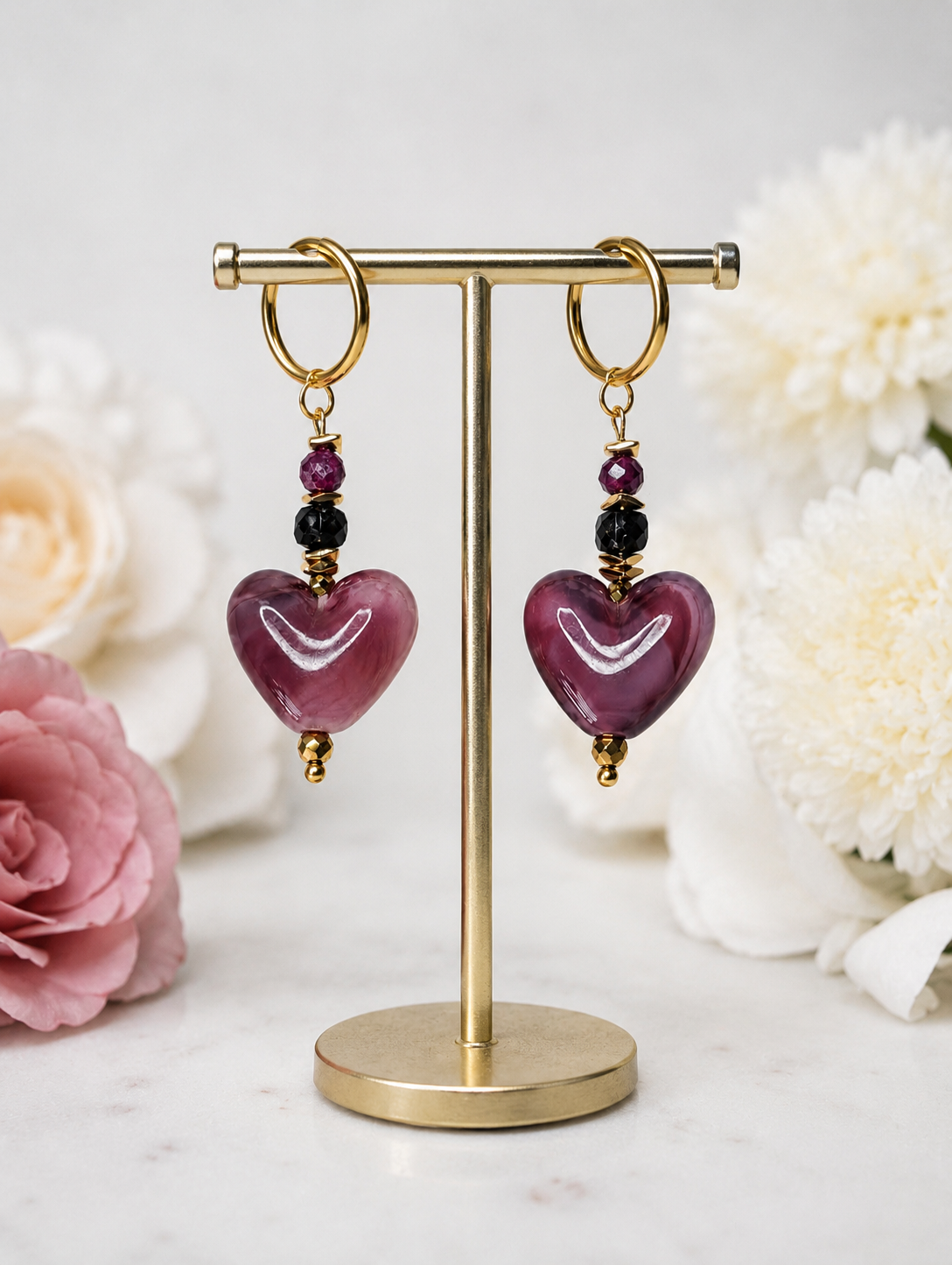 Midnight Hearts - Ruby + Garnet + Black Tourmaline