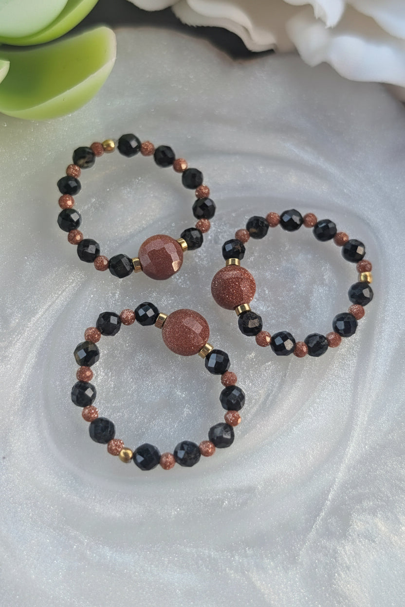Golden Sand - Tourmaline & Gold Sandstone
