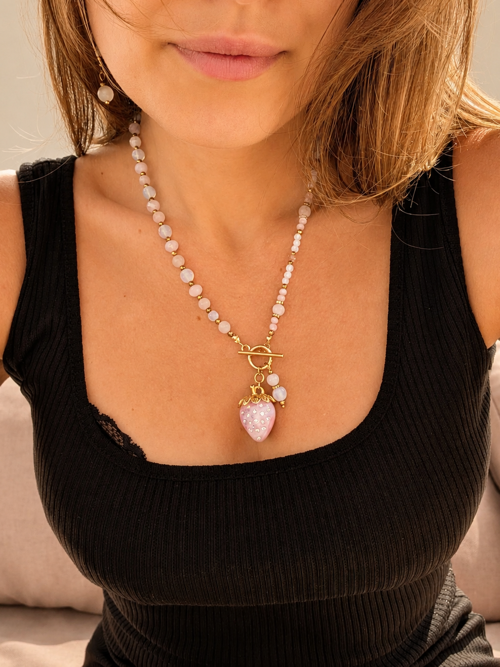 Strawberry Pink - Rose Quartz & Opalite
