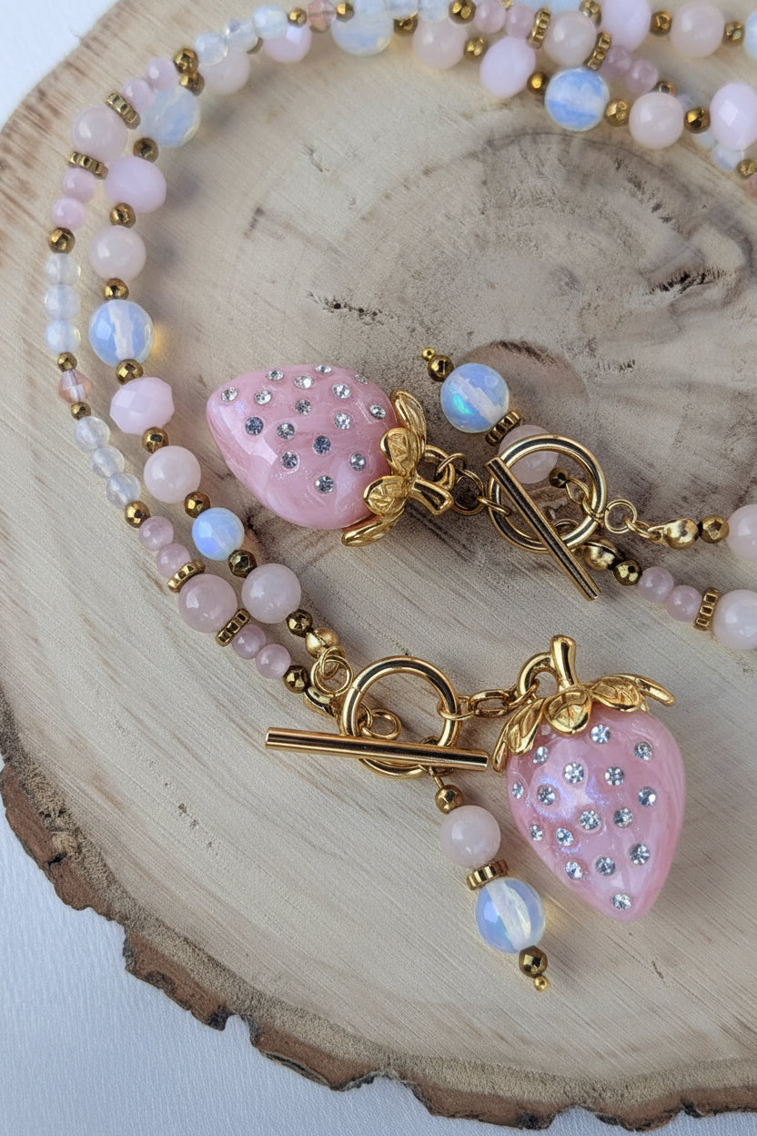 Strawberry Pink - Rose Quartz & Opalite