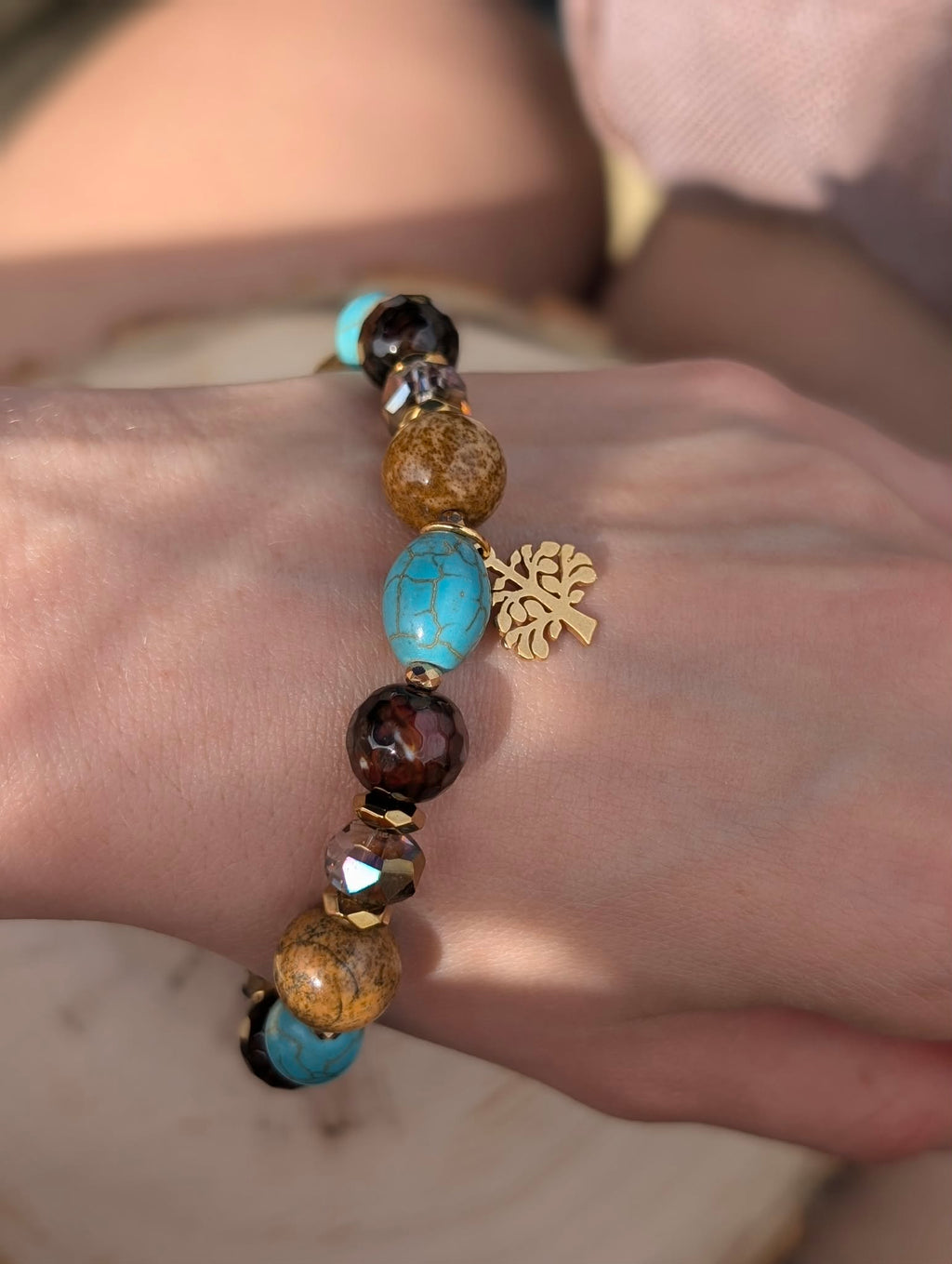 Earth Glow - Turquoise & Jasper & Brown Agate