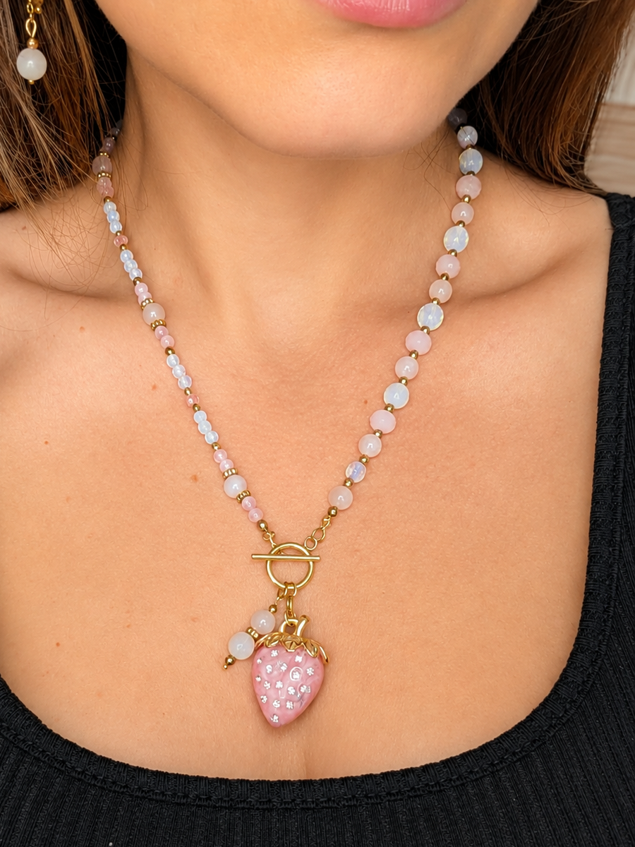 Strawberry Pink - Rose Quartz & Opalite