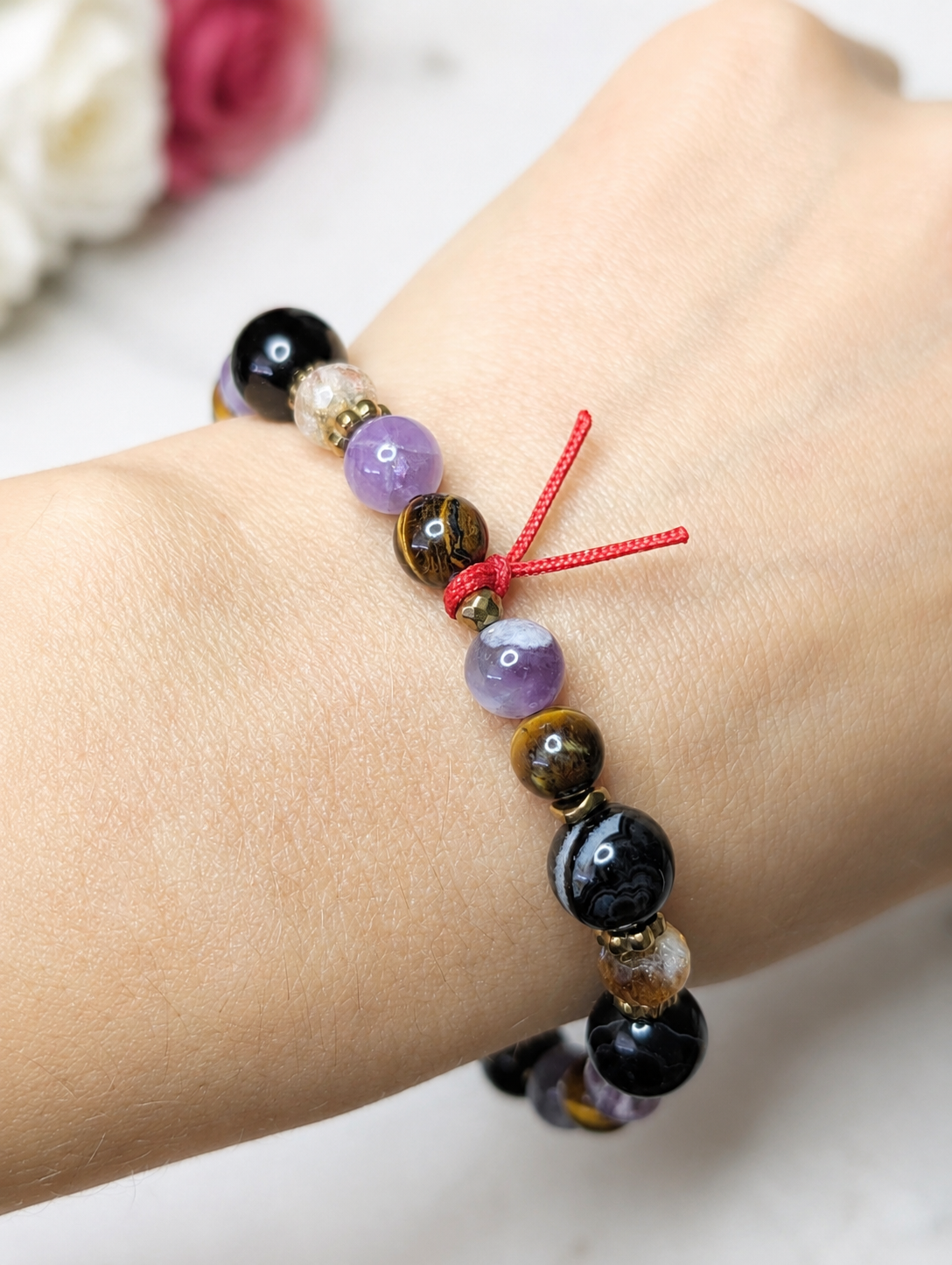 Power Bracelet with a Protective Red String