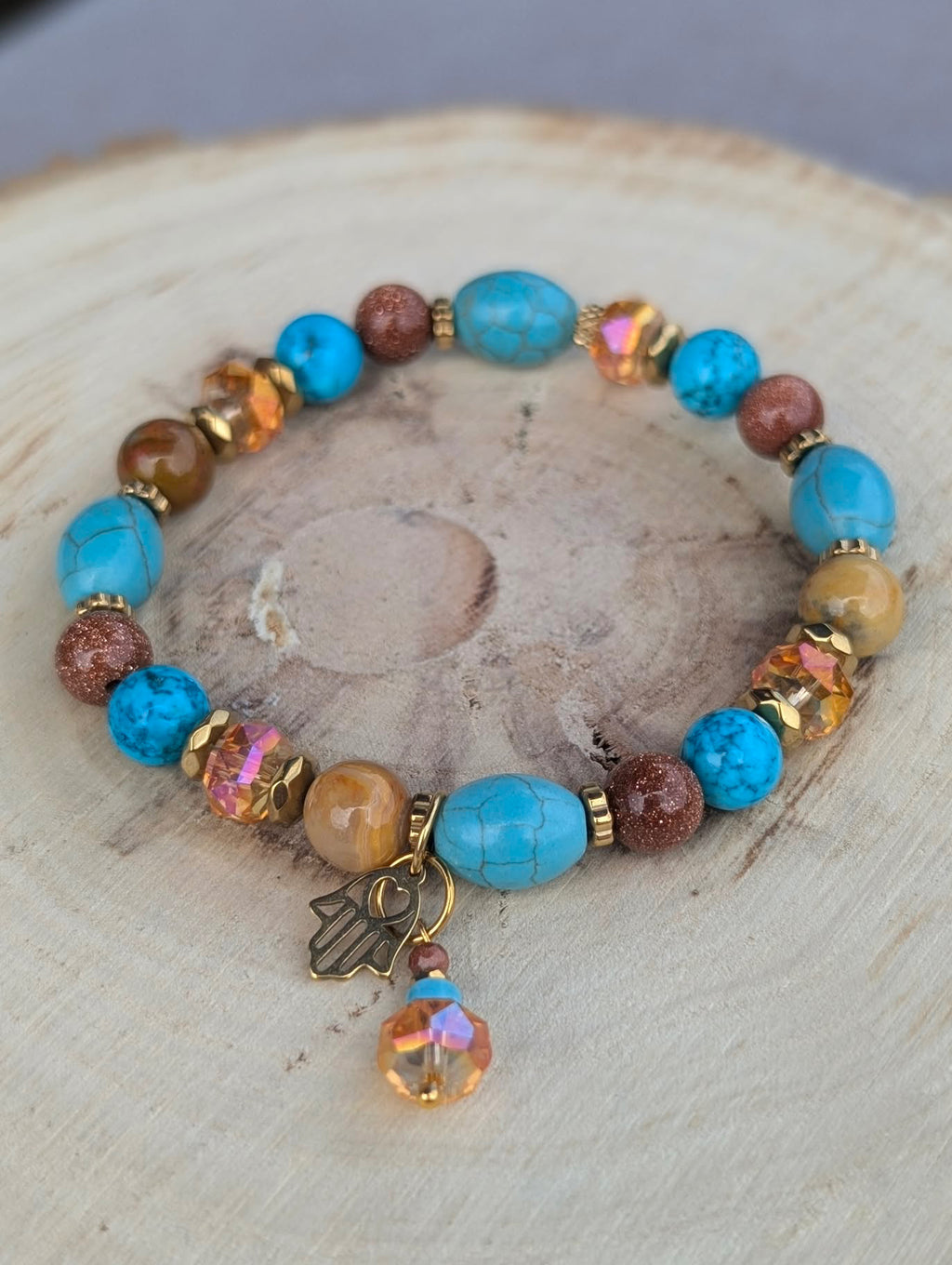 Desert Glow - Turquoise & Magnesite & Bamboo Agate