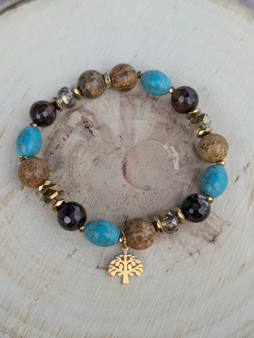 Earth Glow - Turquoise & Jasper & Brown Agate