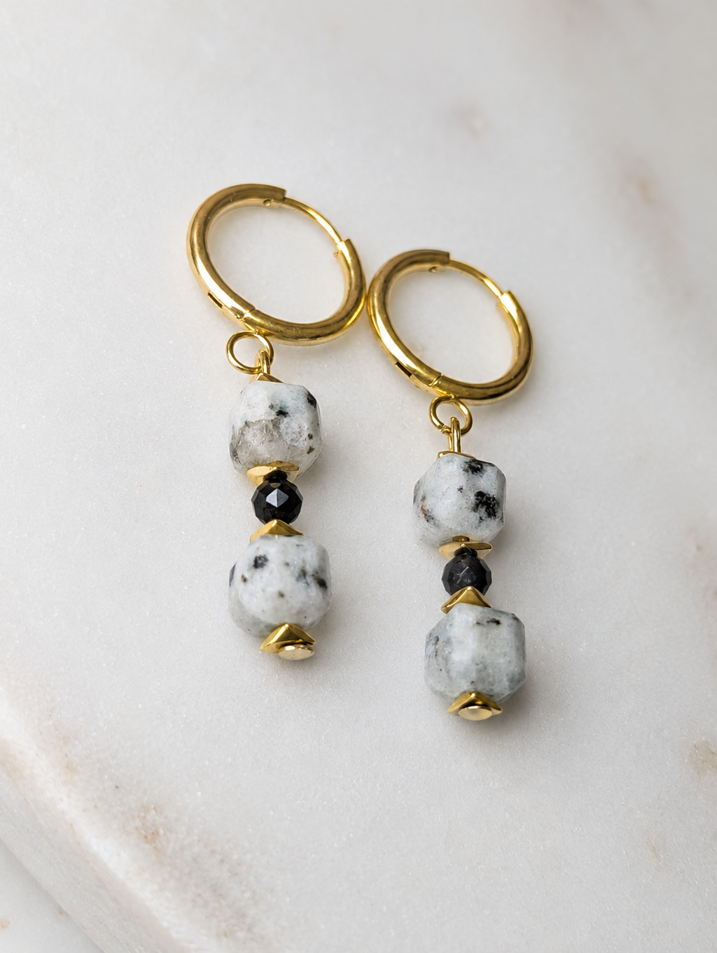 Protective Path Earrings - Kiwi Jasper & Black Tourmaline