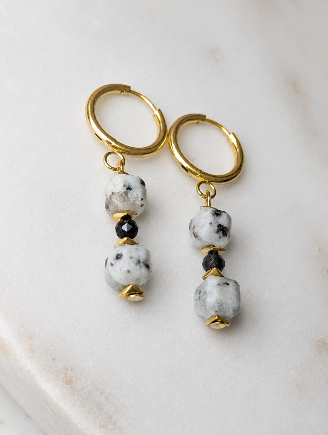 Protective Path Earrings - Kiwi Jasper & Black Tourmaline