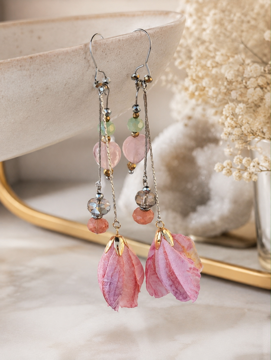 Rose Petal - Rose Quartz & Pink Tourmaline