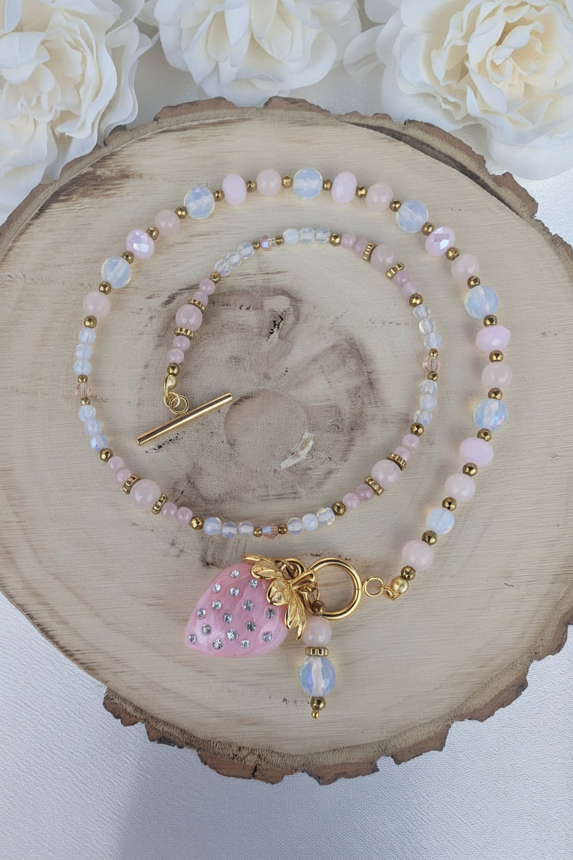 Strawberry Pink - Rose Quartz & Opalite