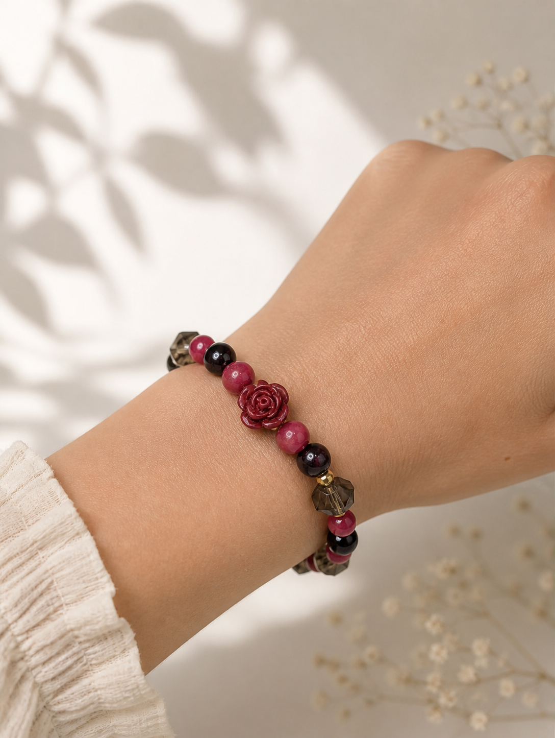 Rosa - Smoky Quartz & Garnet & Red Jade