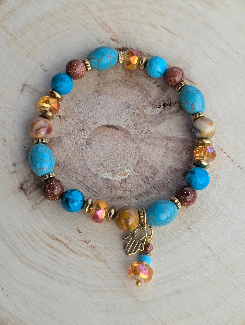 Desert Glow - Turquoise & Magnesite & Bamboo Agate