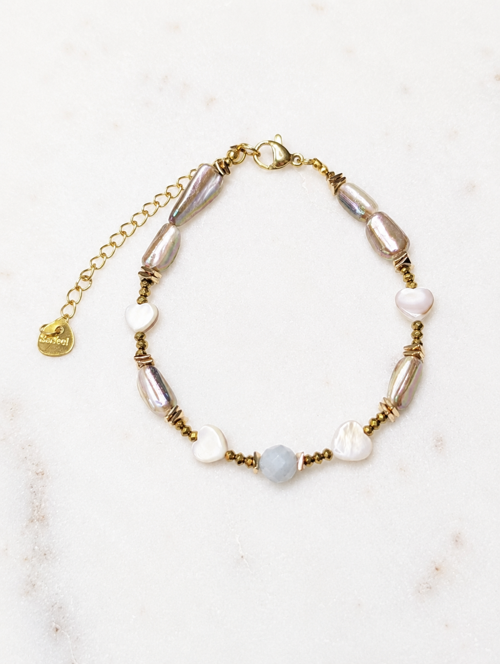 Pastel Pearl - Natural Freshwater Pearls & Aquamarine