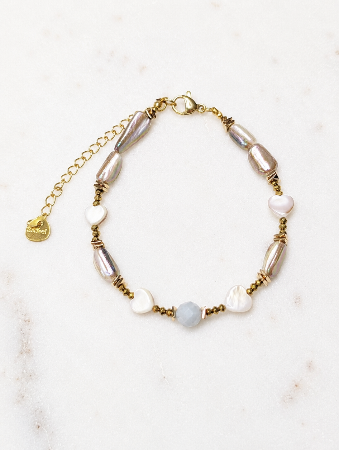 Pastel Pearl - Natural Freshwater Pearls & Aquamarine