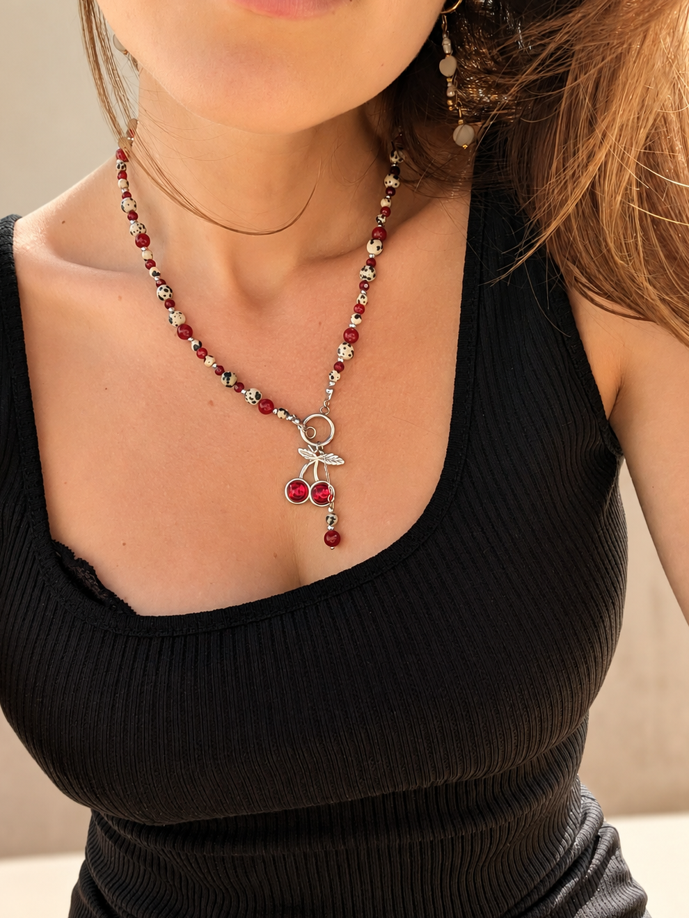 Dalmatian Cherry - Dalmatian Jasper & Red Jade