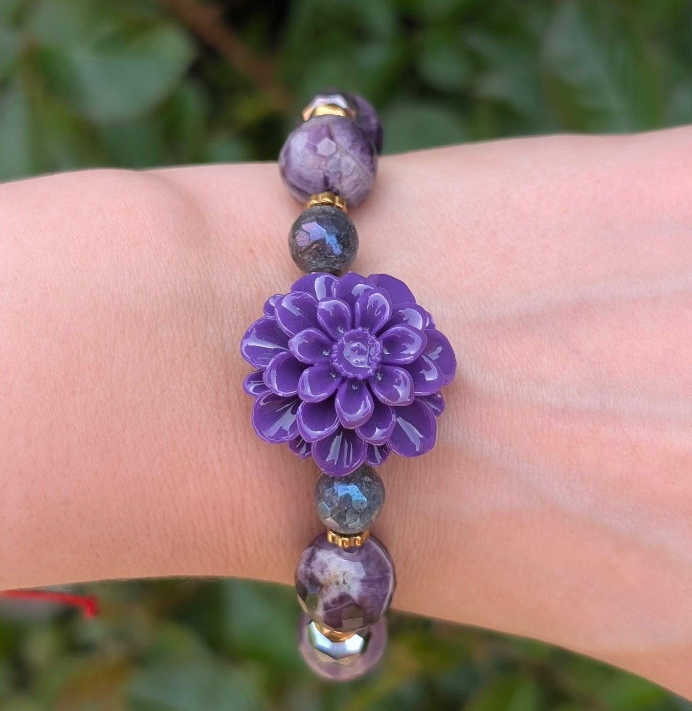 Dahlia Bloom - Amethyst & Labradorite