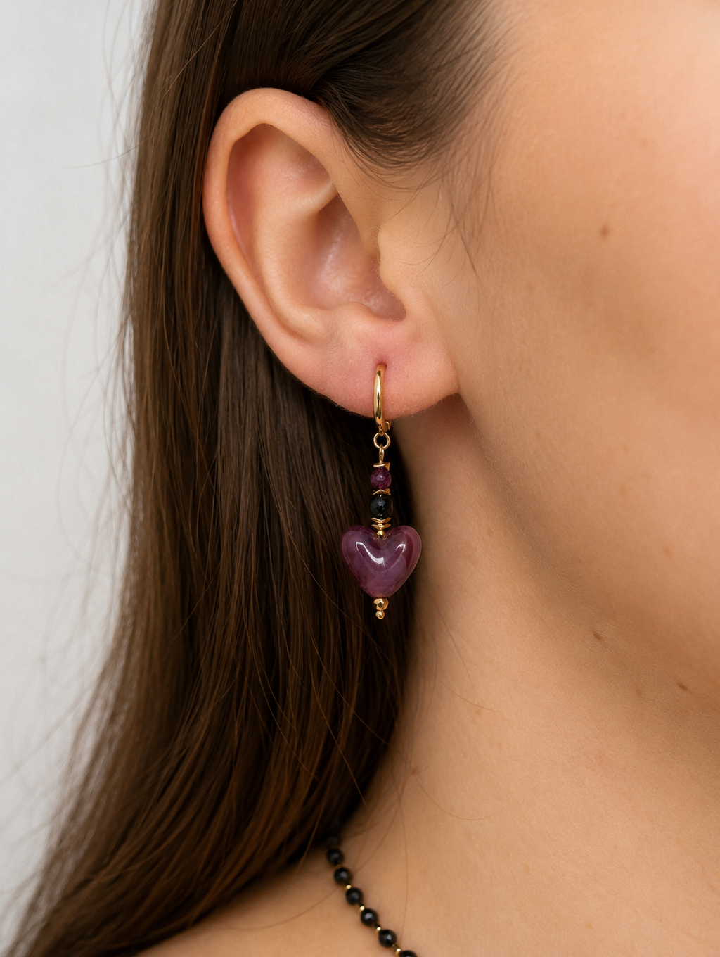 Midnight Hearts - Ruby + Garnet + Black Tourmaline