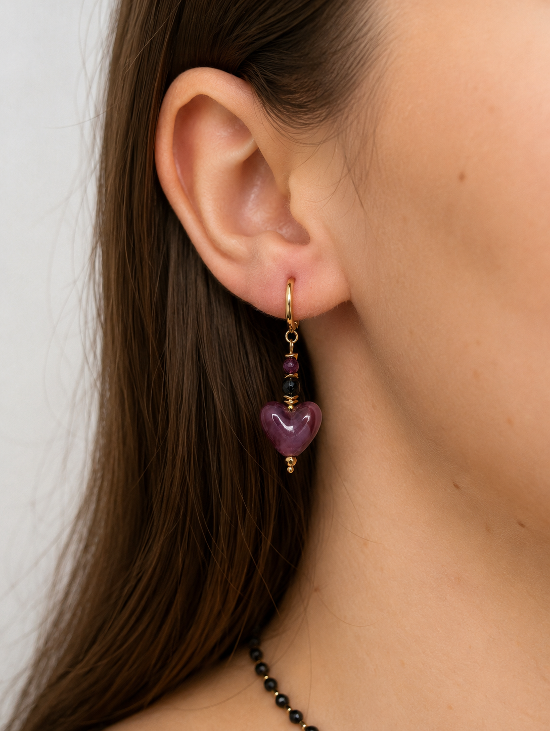 Midnight Hearts - Ruby + Garnet + Black Tourmaline