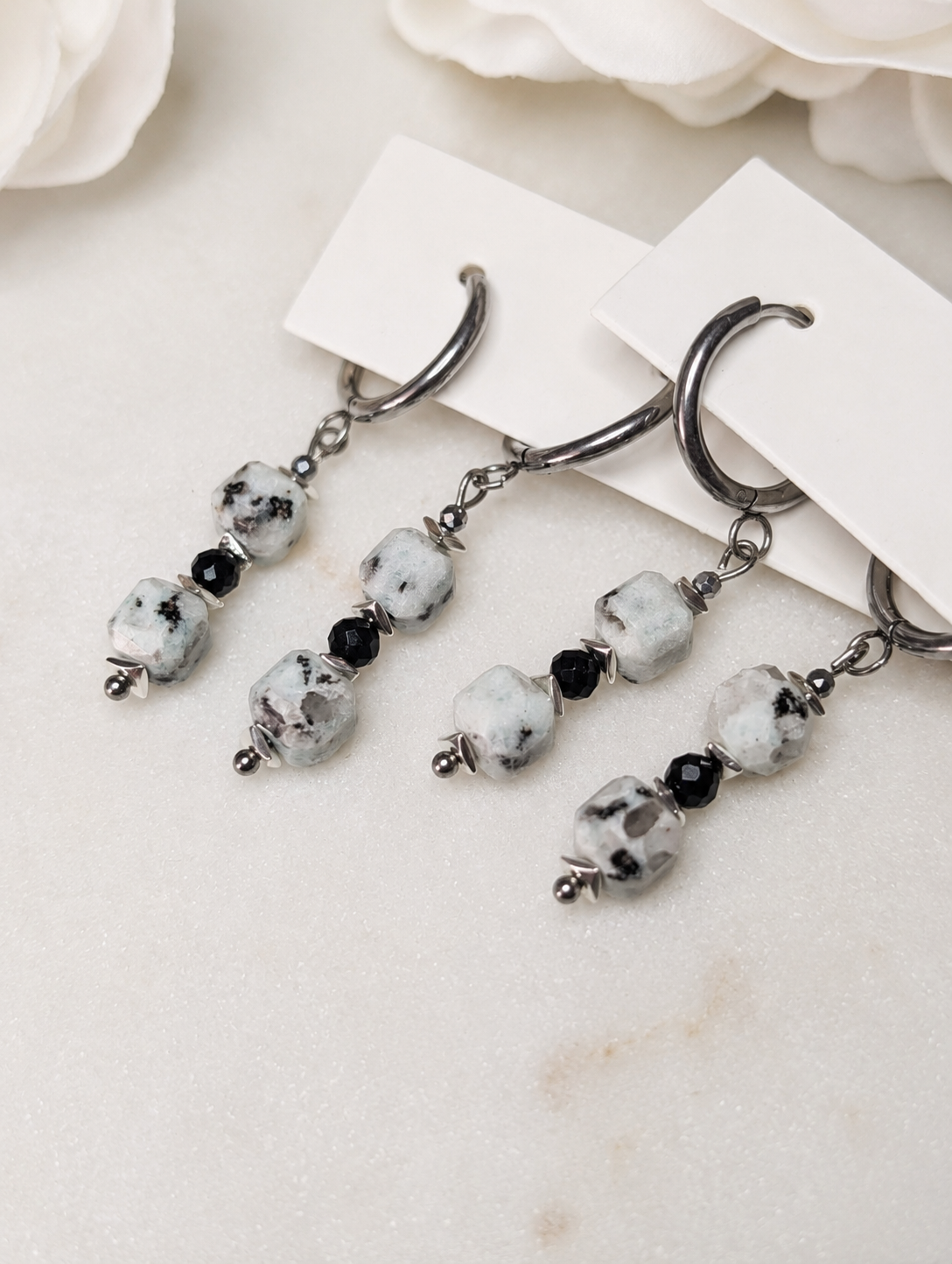 Protective Path Earrings - Kiwi Jasper & Black Tourmaline