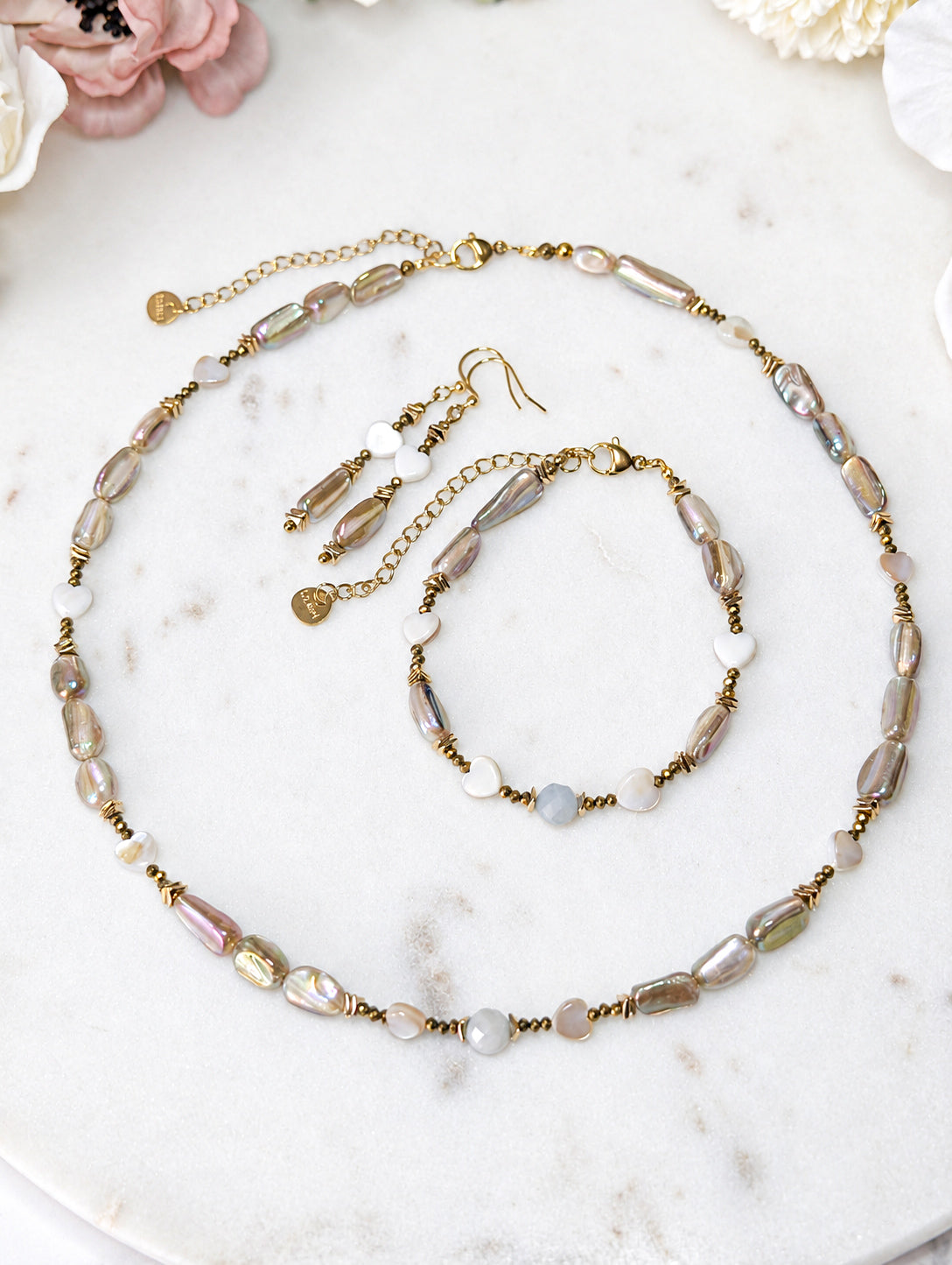 Pastel Pearl - Natural Freshwater Pearls & Aquamarine