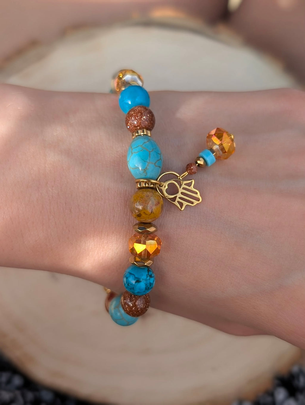 Desert Glow - Turquoise & Magnesite & Bamboo Agate