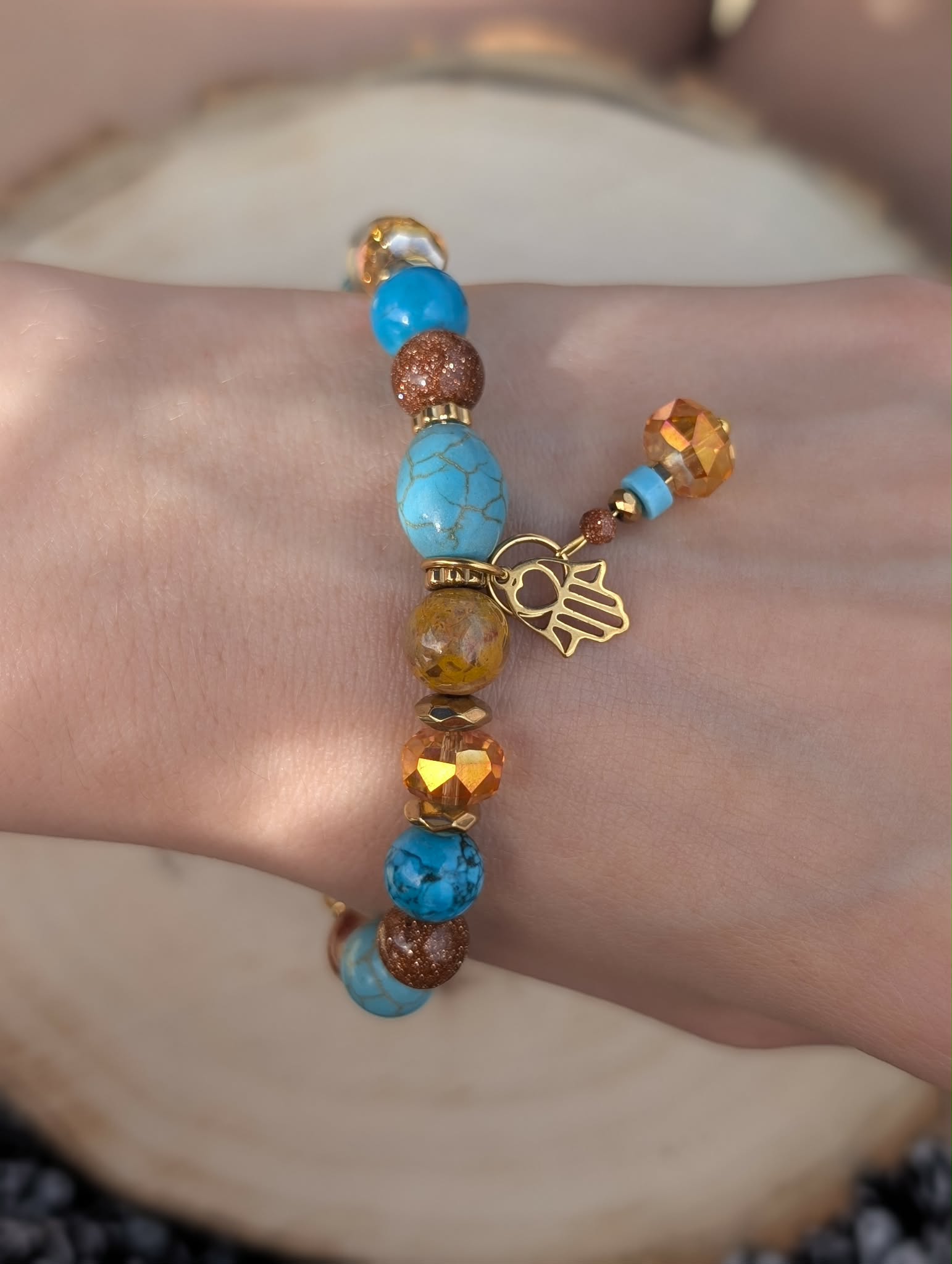 Desert Glow - Turquoise & Magnesite & Bamboo Agate