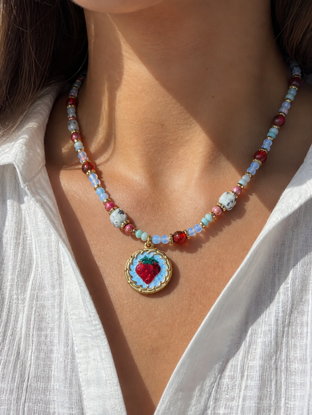 Strawberry Sweet - Amazonite & Kiwi Jasper & Imperial Jasper & Opalite
