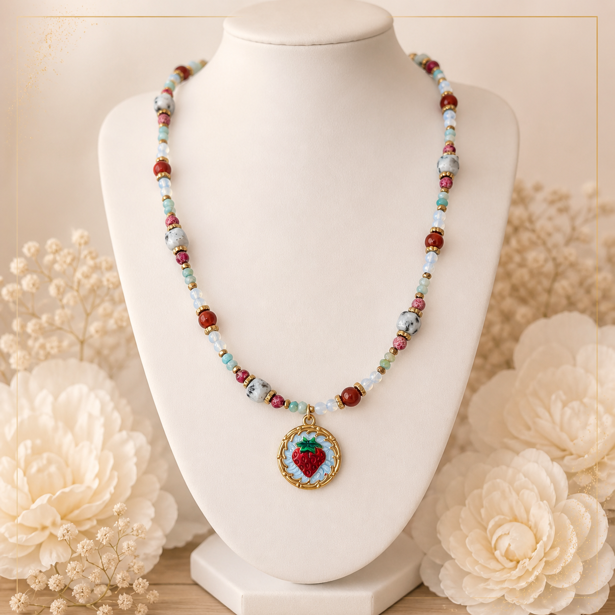 Strawberry Sweet - Amazonite & Kiwi Jasper & Imperial Jasper & Opalite