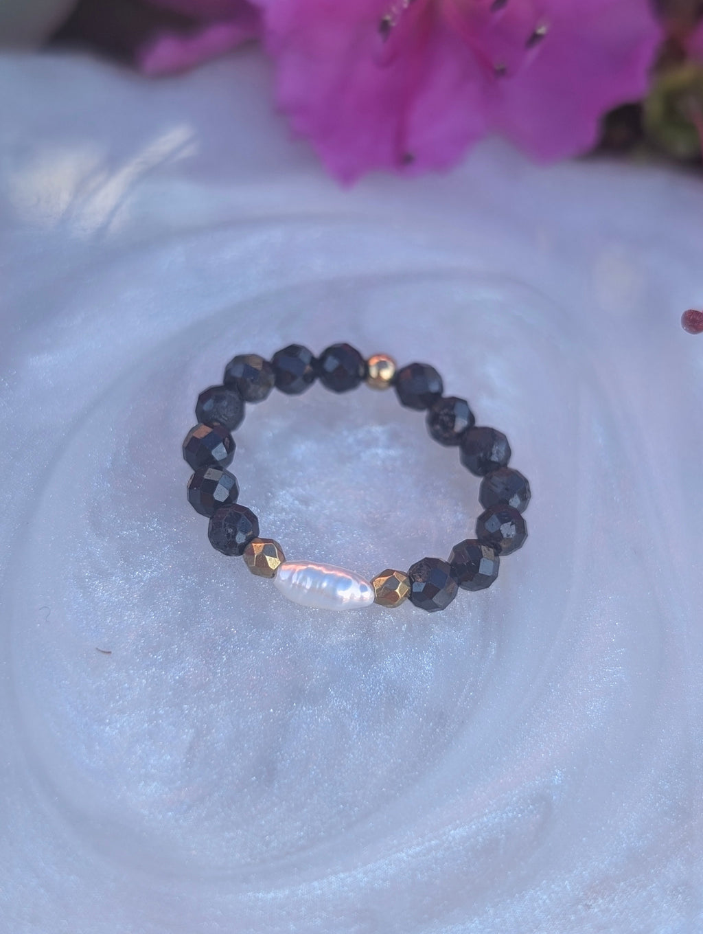 Shield of the Soul - Black Tourmaline & Freshwater Pearl