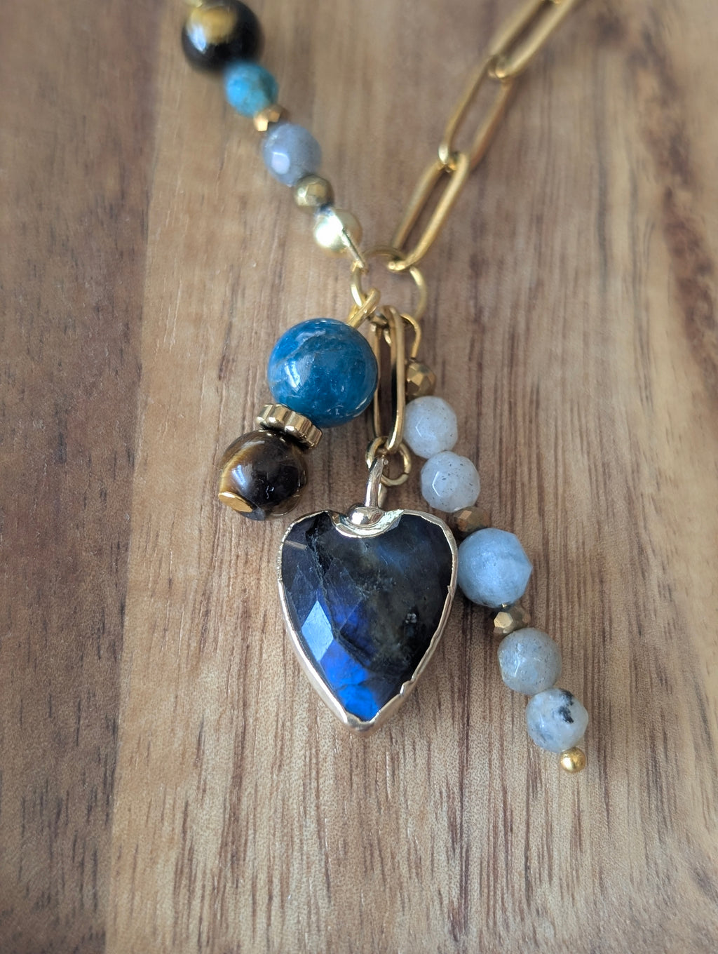 Azure Heart - Labradorite & Apatite & Tiger Eye