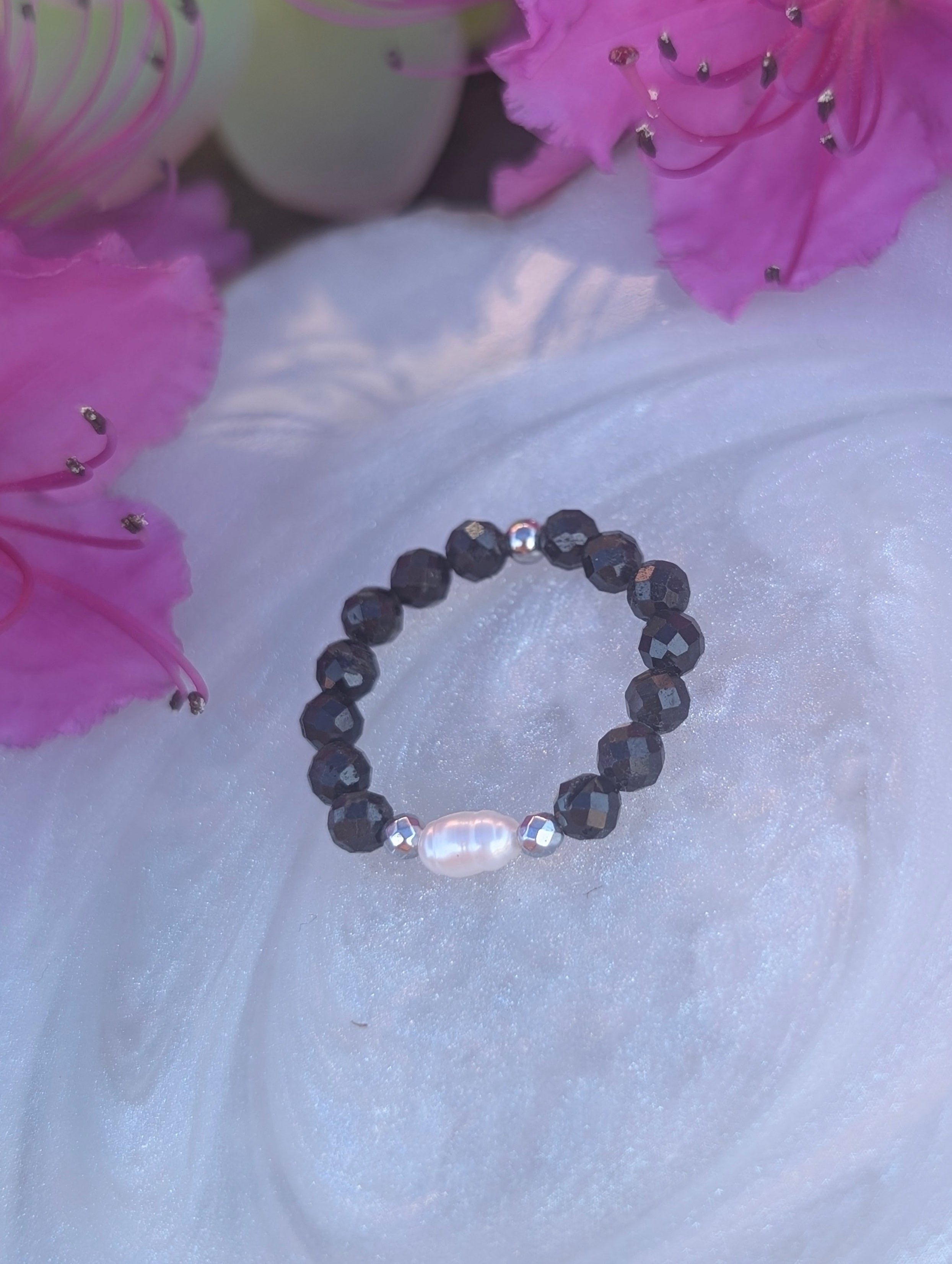 Shield of the Soul - Black Tourmaline & Freshwater Pearl