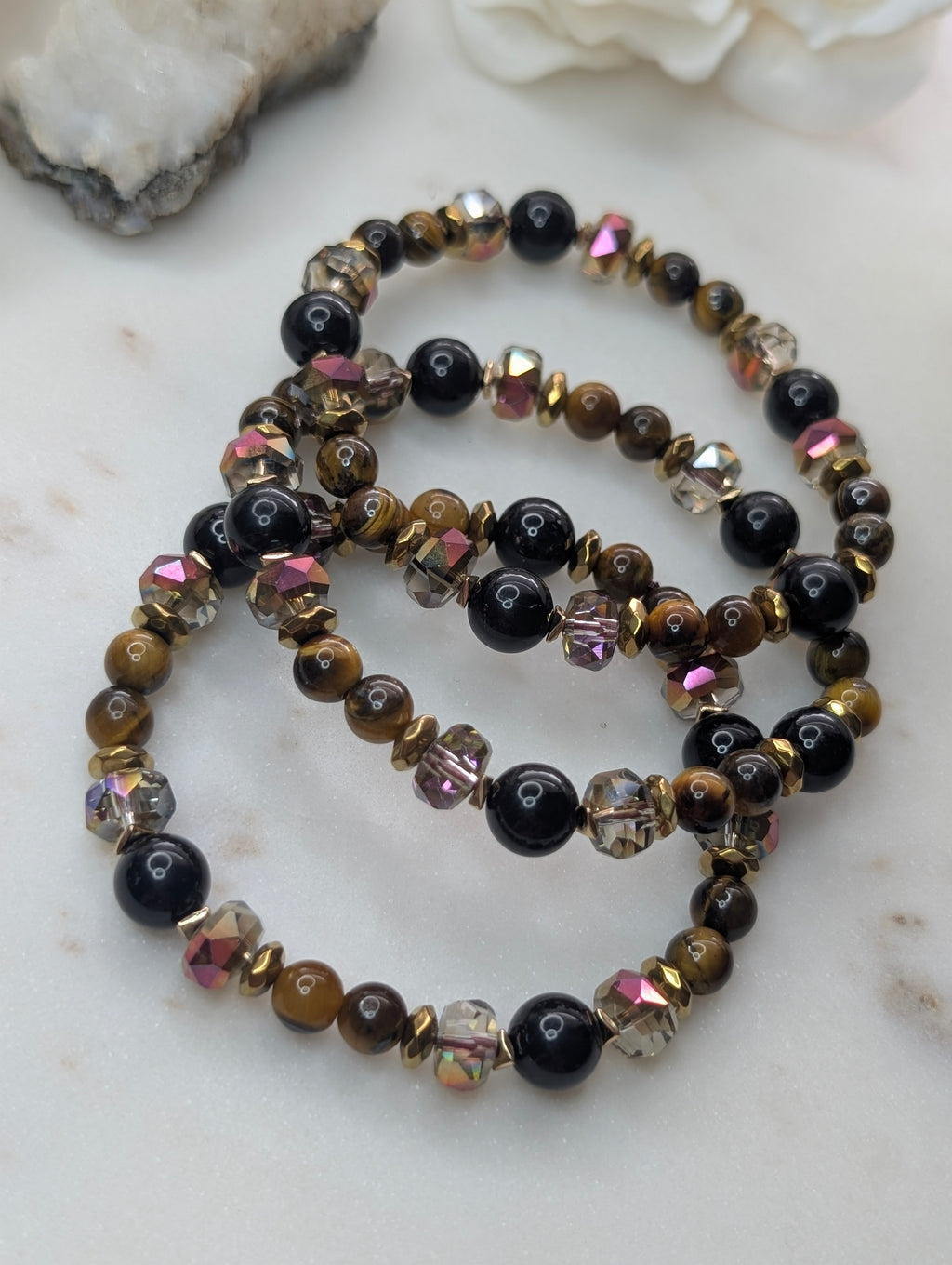 Protection Bracelet - Tiger's Eye | Black Tourmaline.