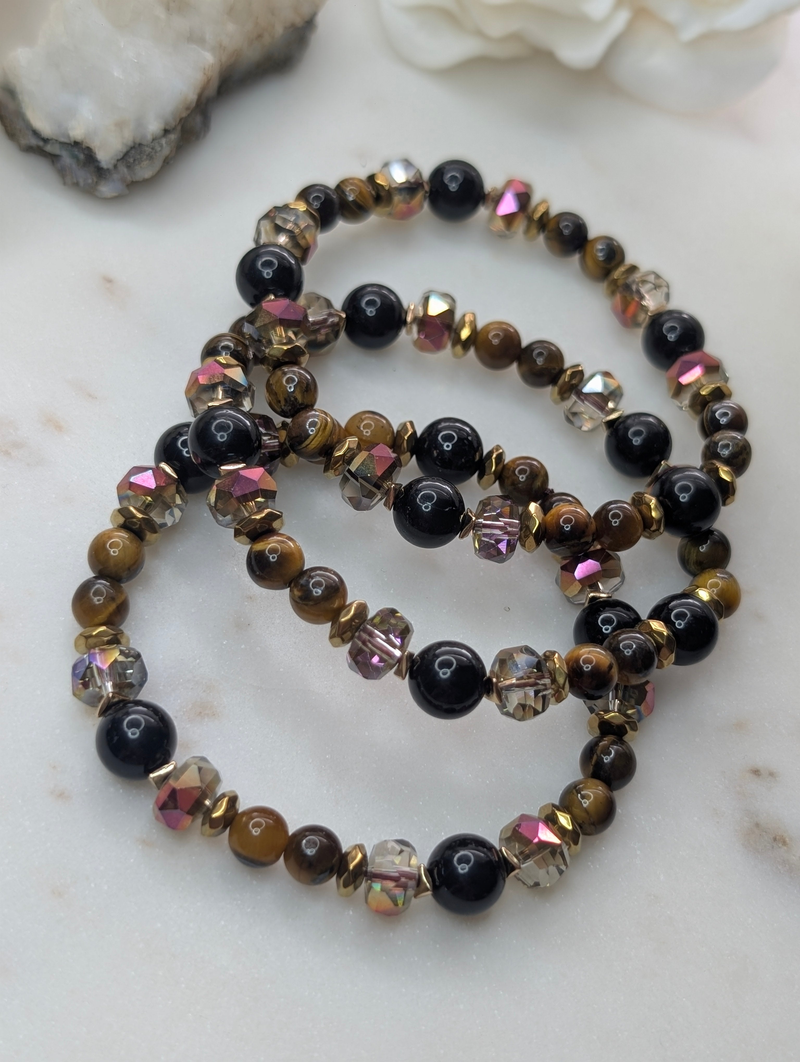 Protection Bracelet - Tiger's Eye | Black Tourmaline.