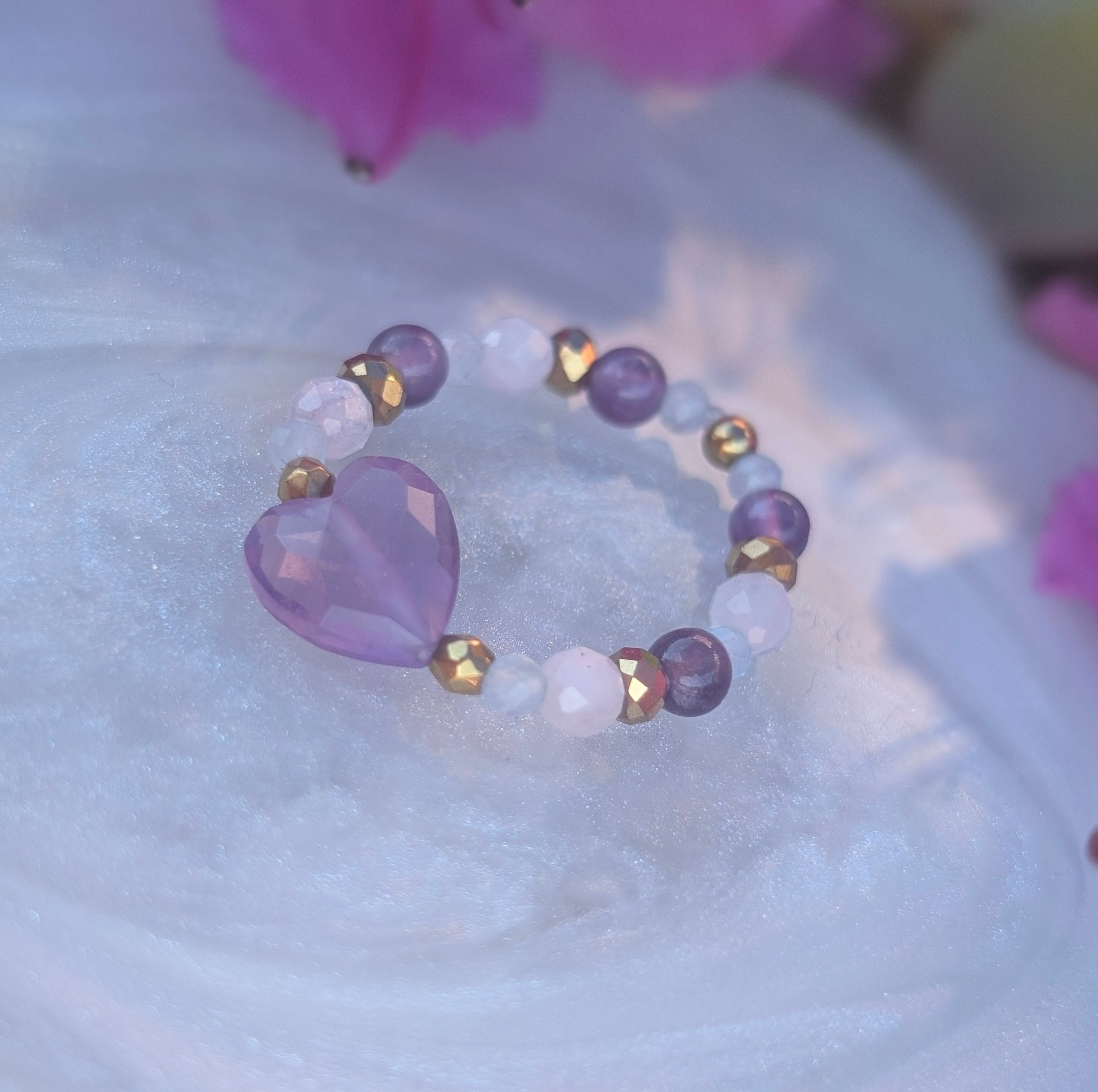 Lavender love - Amethyst & Rose Quartz & Aquamarine