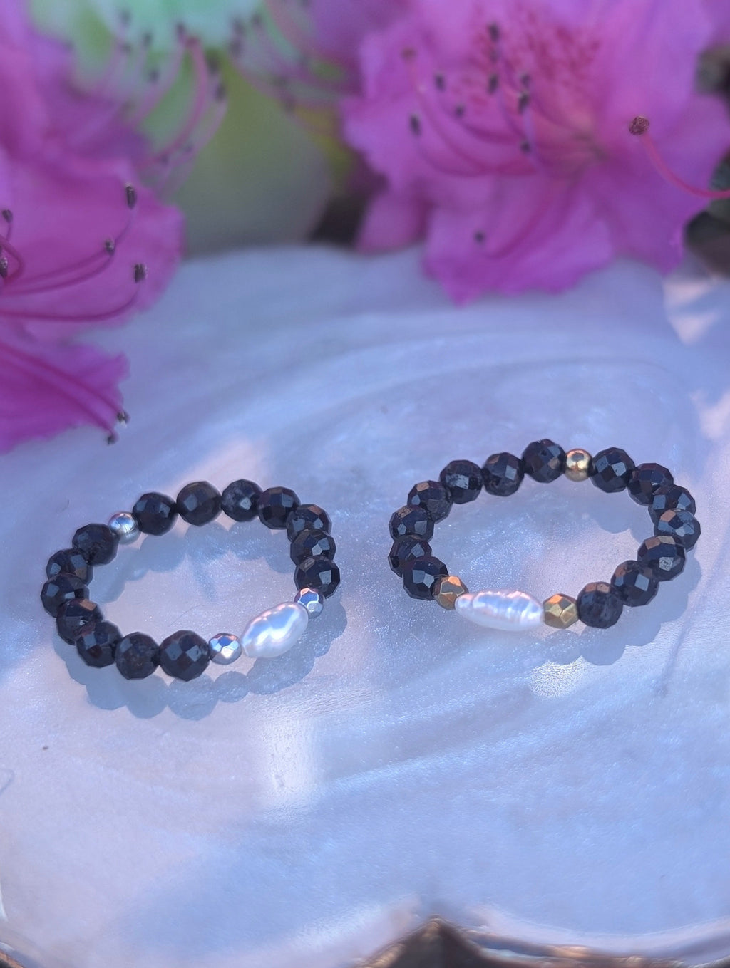 Shield of the Soul - Black Tourmaline & Freshwater Pearl