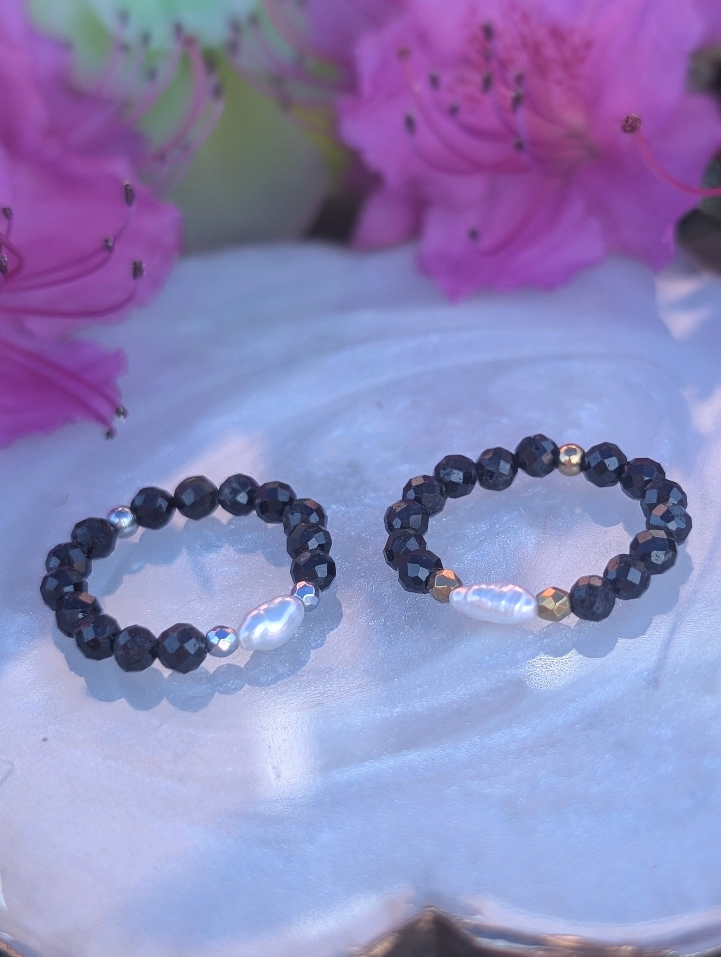 Shield of the Soul - Black Tourmaline & Freshwater Pearl