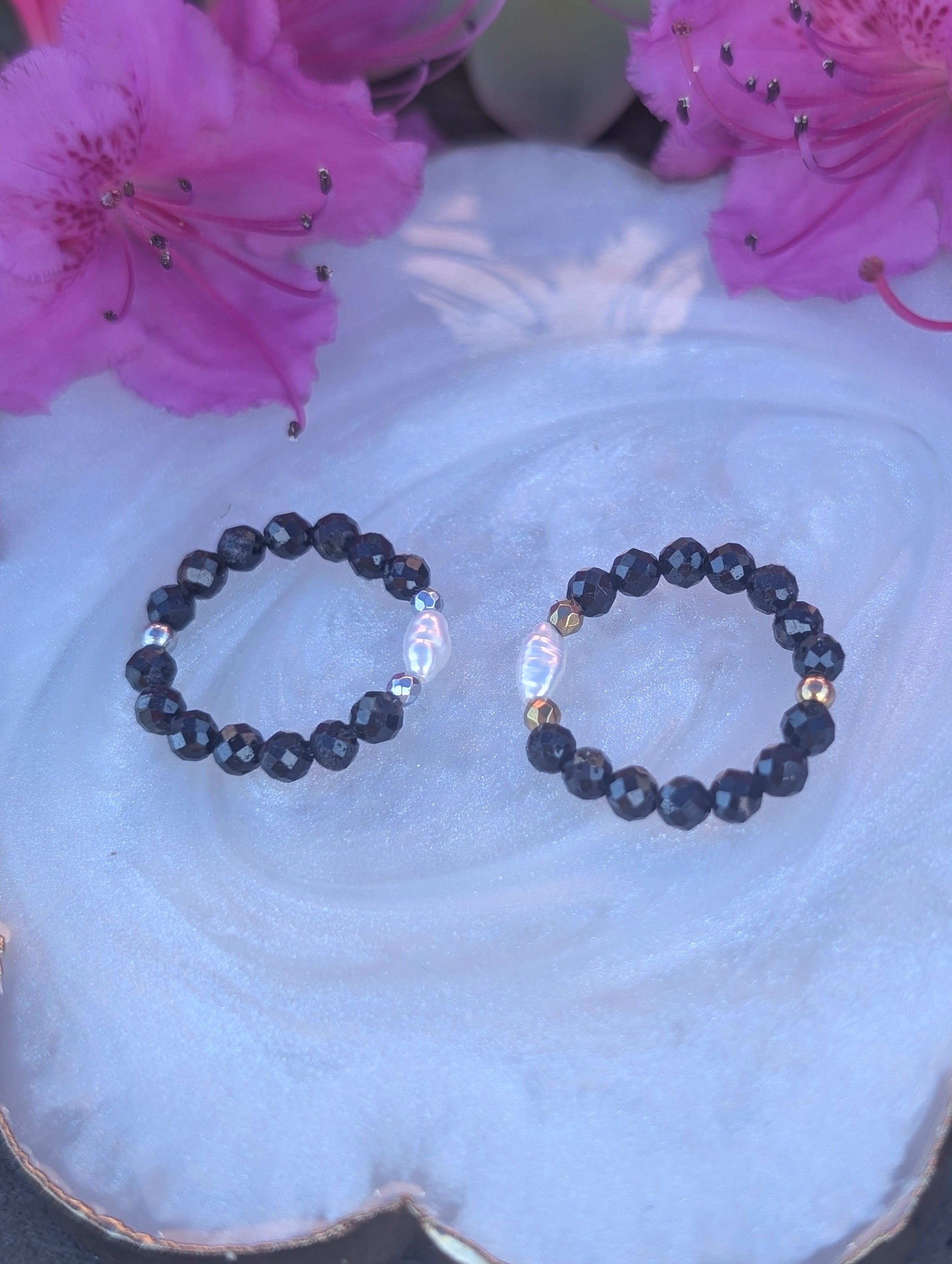 Shield of the Soul - Black Tourmaline & Freshwater Pearl
