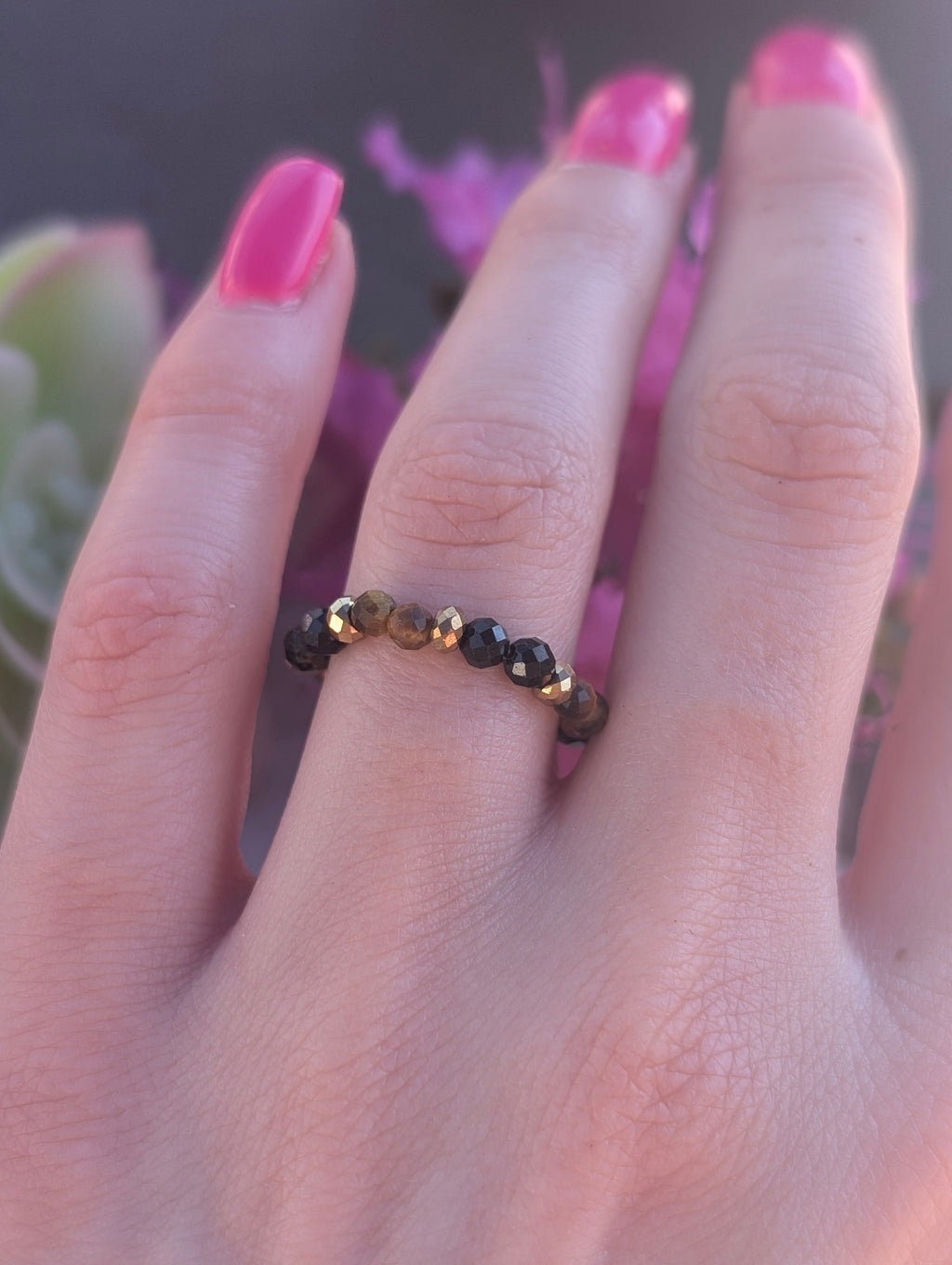 Golden Shield - Tiger Eye & Tourmaline