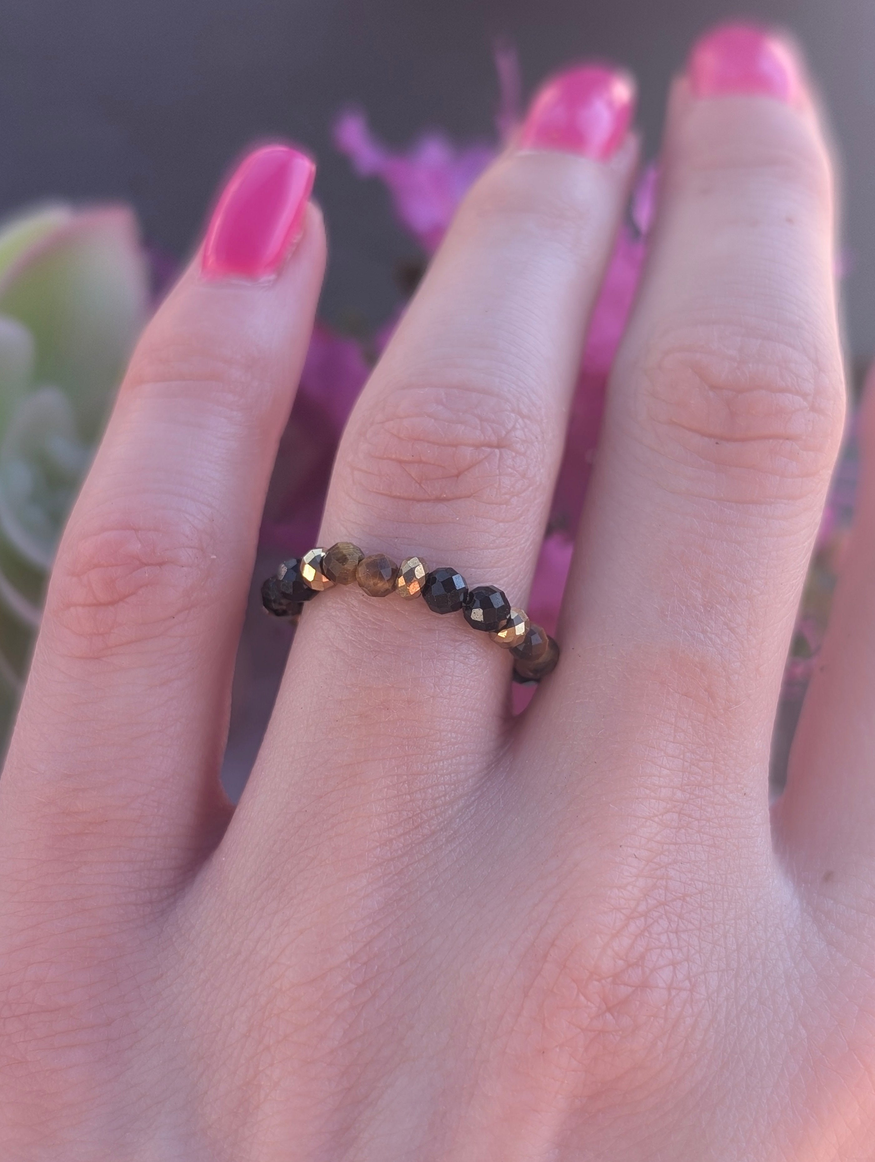 Golden Shield - Tiger Eye & Tourmaline