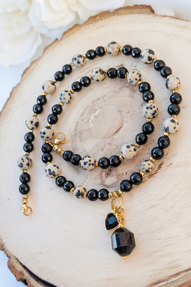Eclipse - Dalmatian Jasper & Black Onyx & Tourmaline