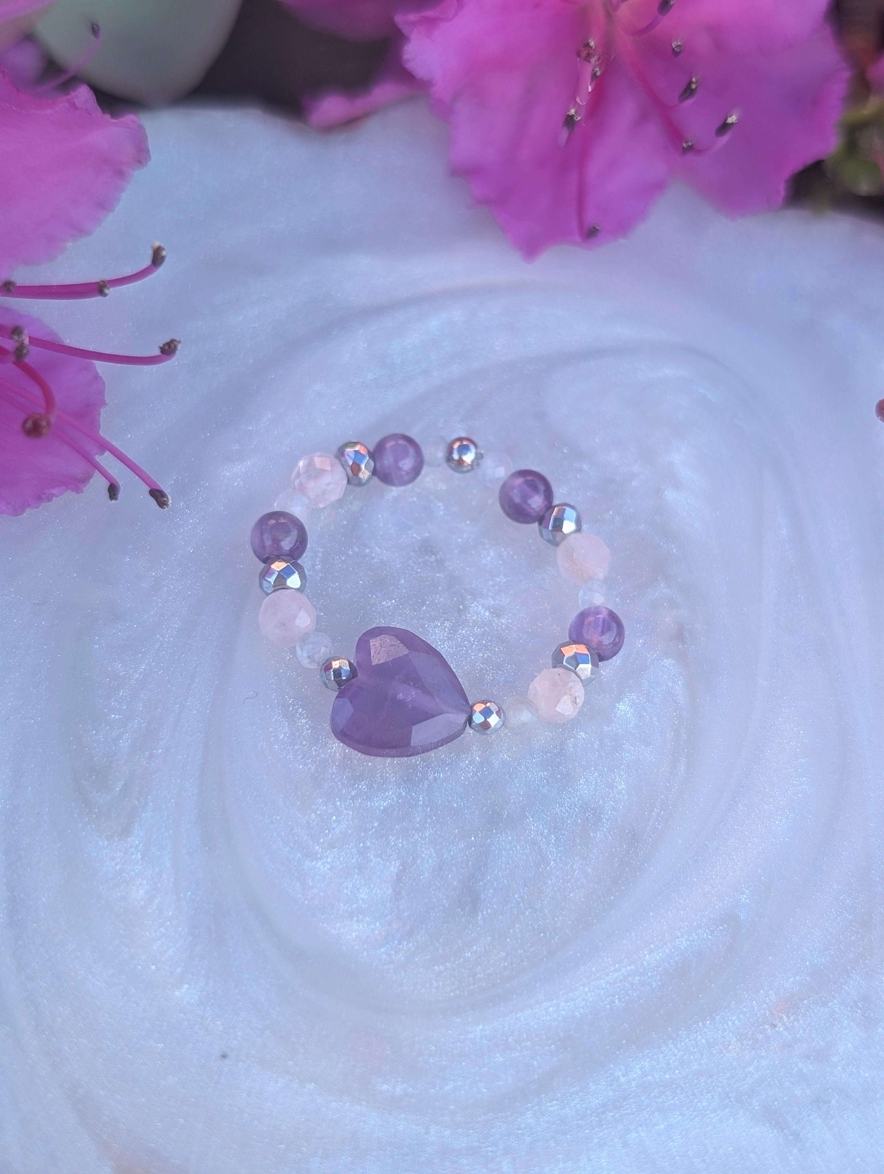 Lavender love - Amethyst & Rose Quartz & Aquamarine