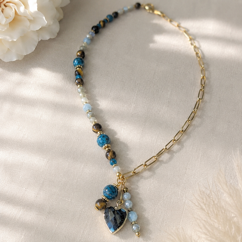 Azure Heart - Labradorite & Apatite & Tiger Eye