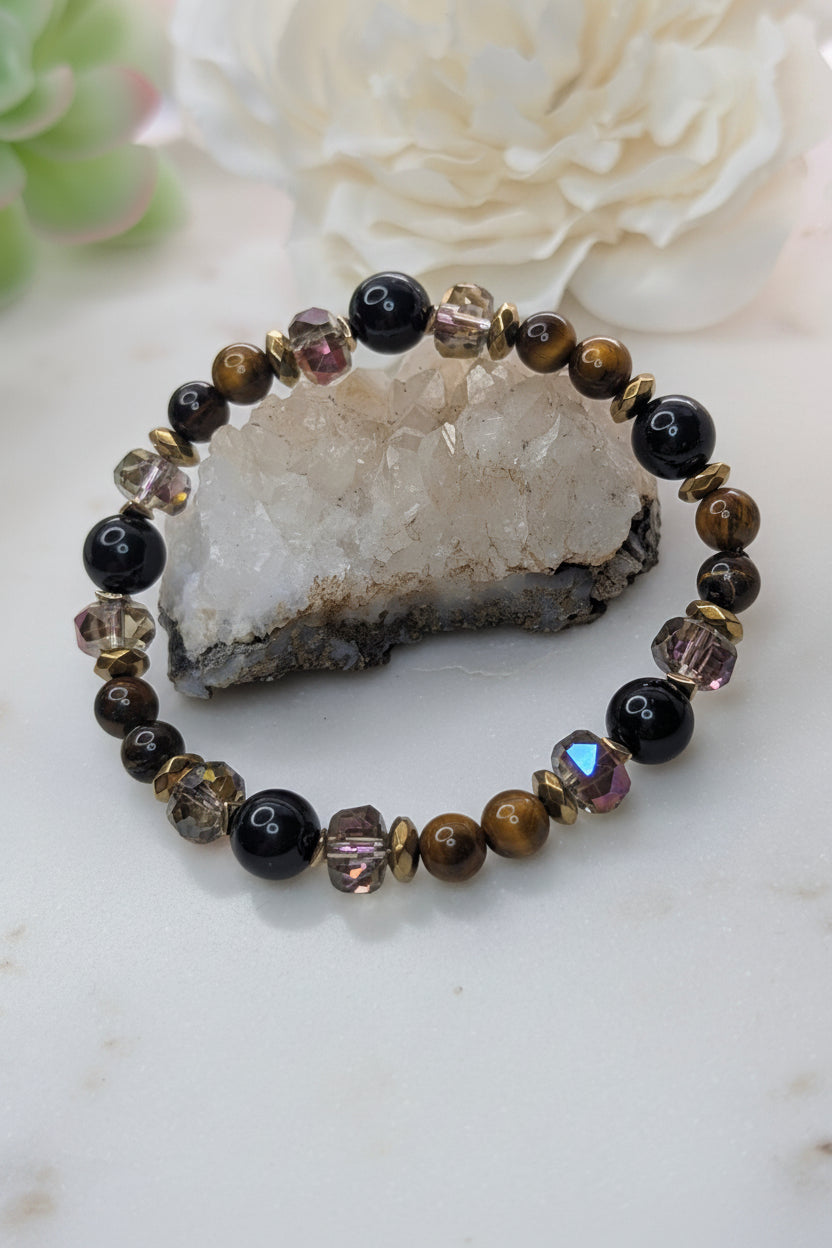 Protection Bracelet - Tiger's Eye | Black Tourmaline.