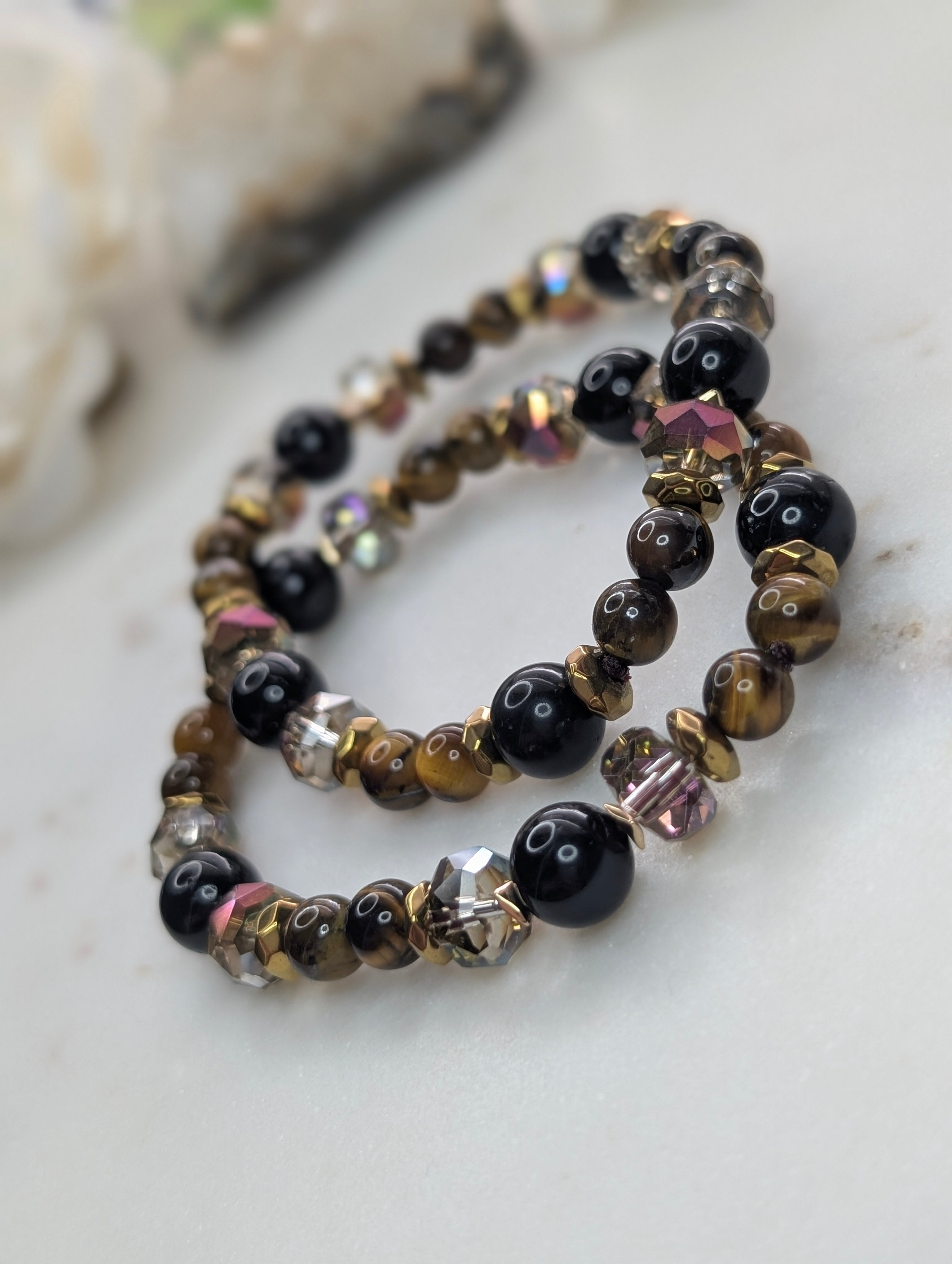Protection Bracelet - Tiger's Eye | Black Tourmaline.