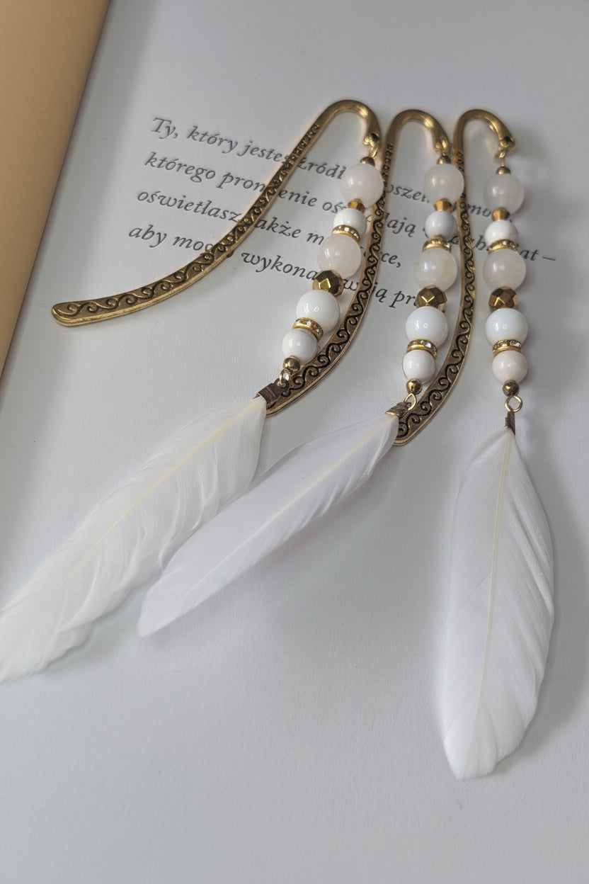 Moonlight Serenity Feather - Howlite & Moonstone