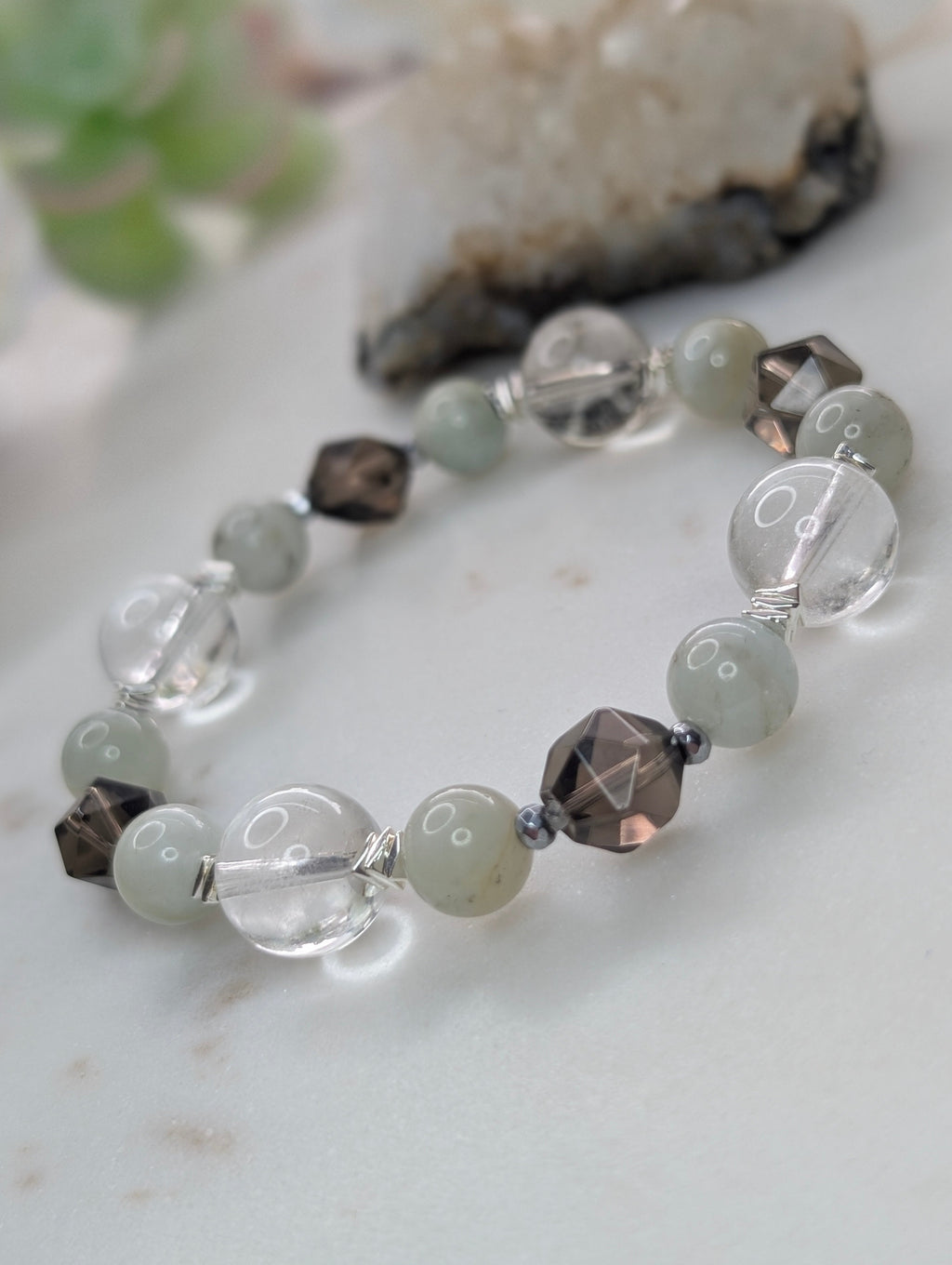 Clarity & Emotional Balance - Amazonite | Smoky Quartz |Rock Crystal